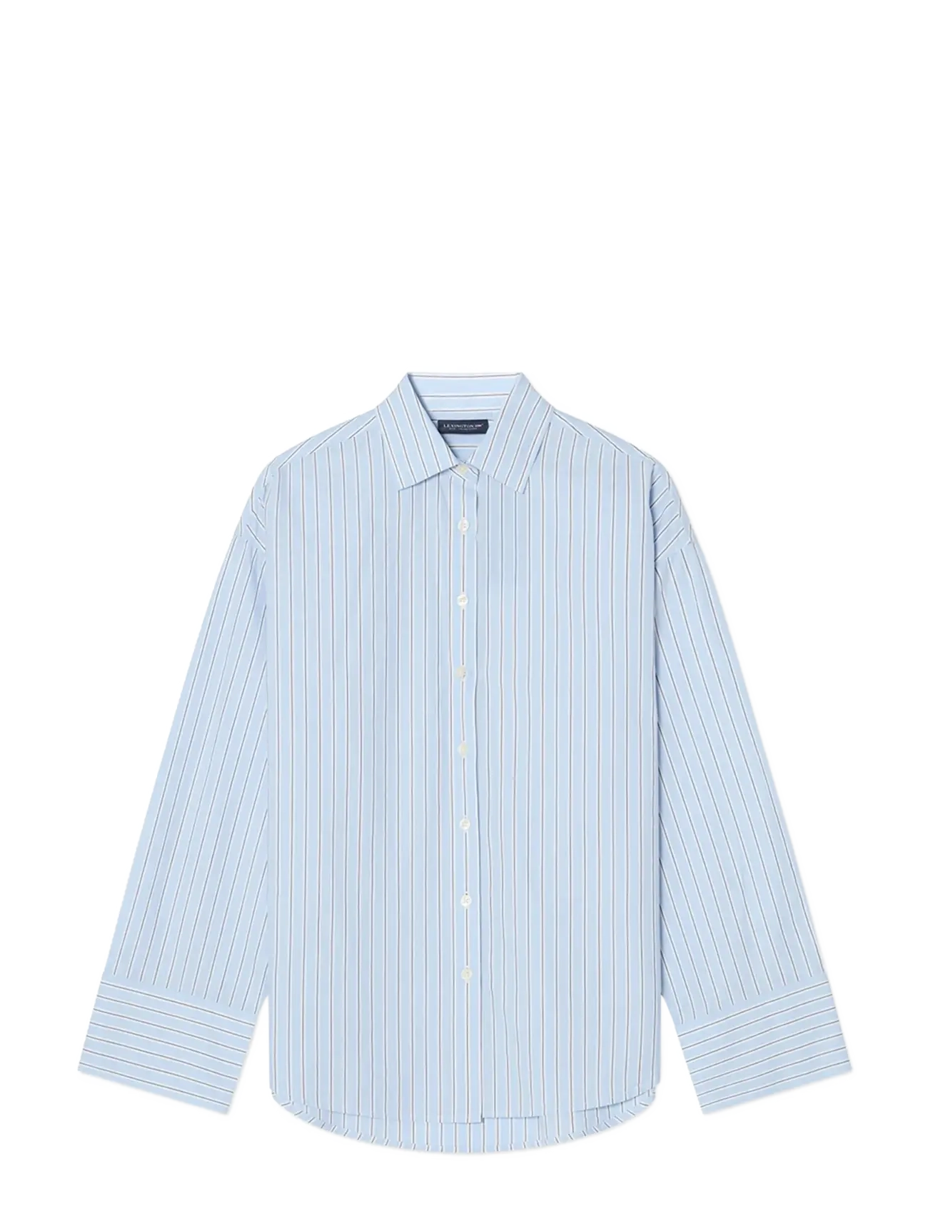 Casual Organic Cotton Poplin Shirt - BLUE MULTI STRIPE