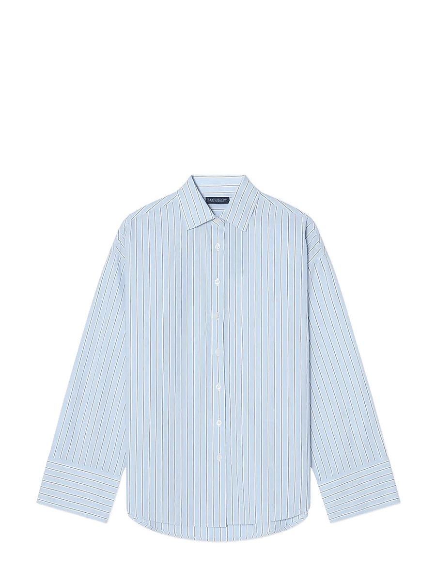 Lexington Clothing - Casual Organic Cotton Poplin Shirt - long-sleeved shirts - blue multi stripe - 1