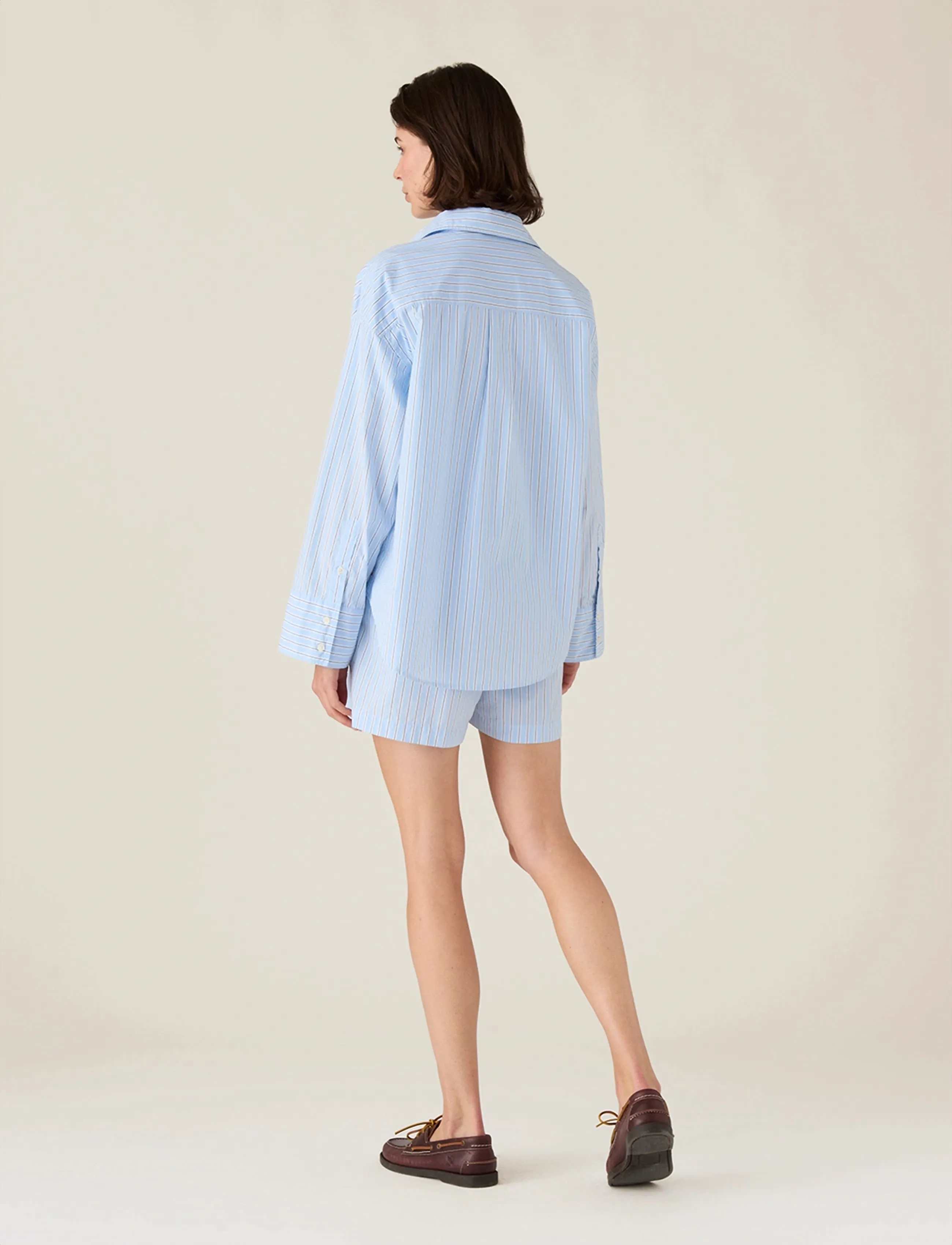 Lexington Clothing - Casual Organic Cotton Poplin Shirt - langærmede skjorter - blue multi stripe - 2