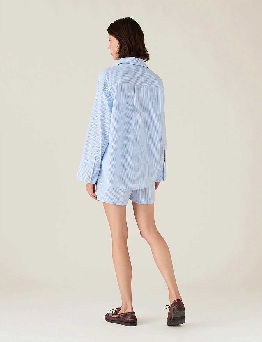 Lexington Clothing - Casual Organic Cotton Poplin Shirt - long-sleeved shirts - blue multi stripe - 2