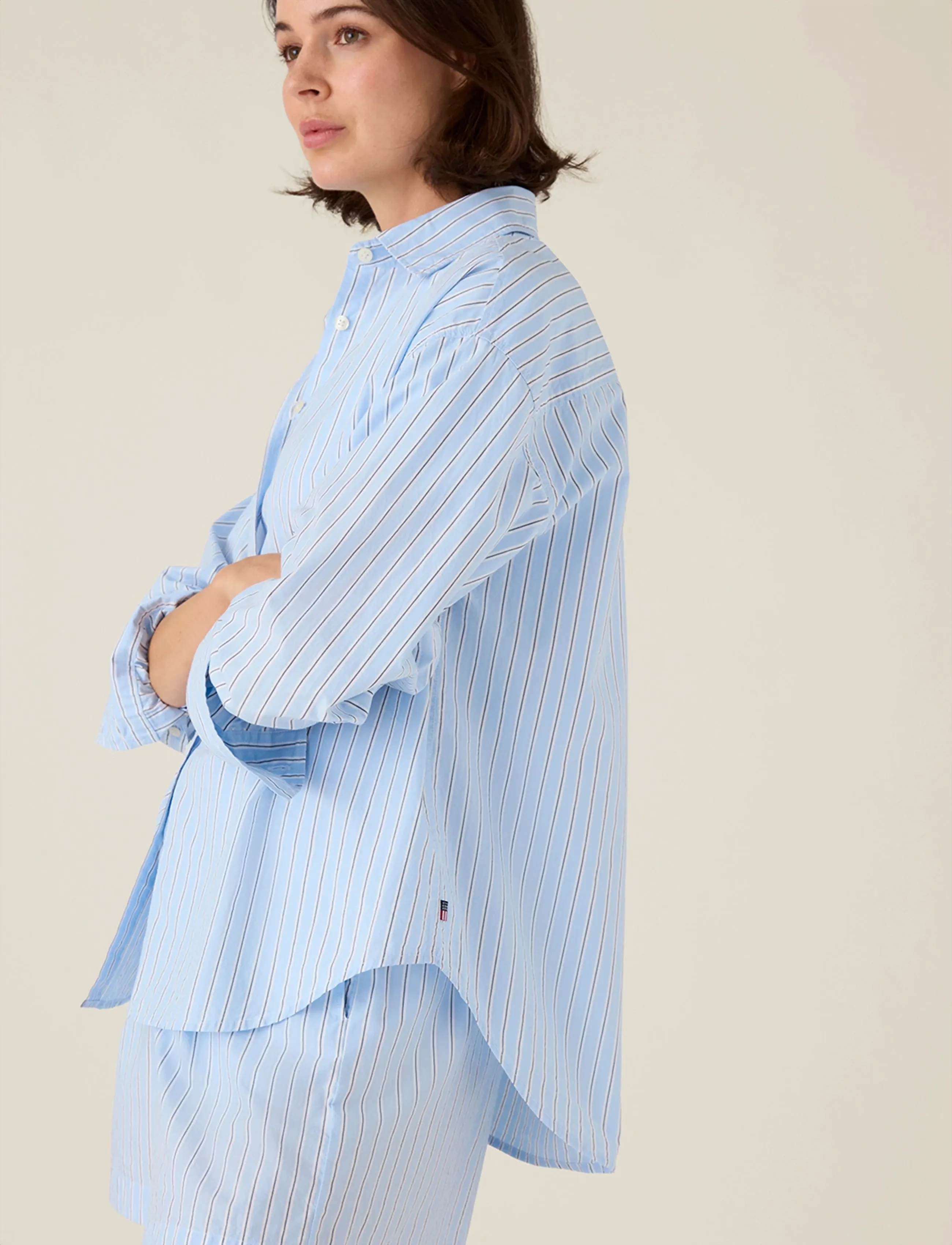 Lexington Clothing - Casual Organic Cotton Poplin Shirt - langærmede skjorter - blue multi stripe - 3