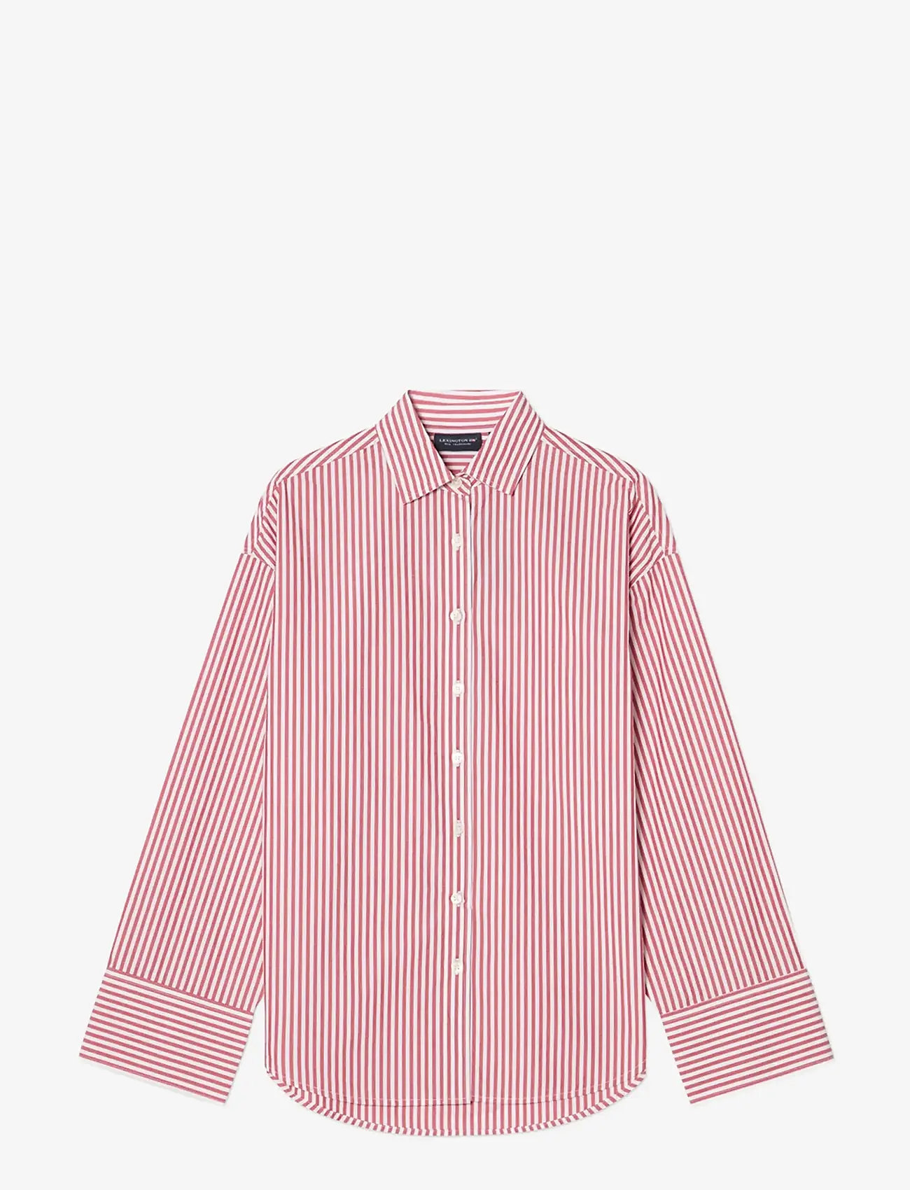 Lexington Clothing - Casual Organic Cotton Poplin Shirt - langärmlige hemden - red/white stripe - 0