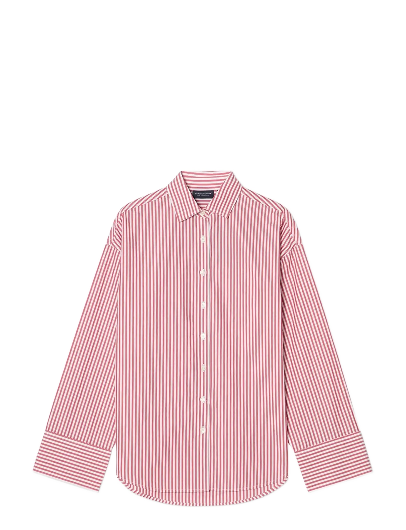 Lexington Clothing Casual Organic Cotton Poplin Shirt - Kontorskläder - RED/WHITE STRIPE / red