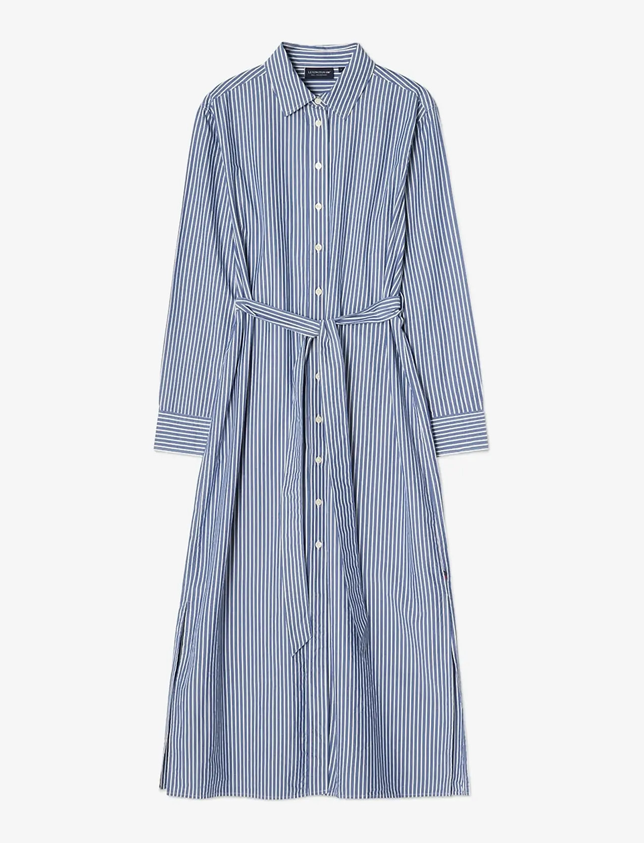 Lexington Clothing - Casual Long Poplin Shirtdress - skjortklänningar - blue/white stripe - 0