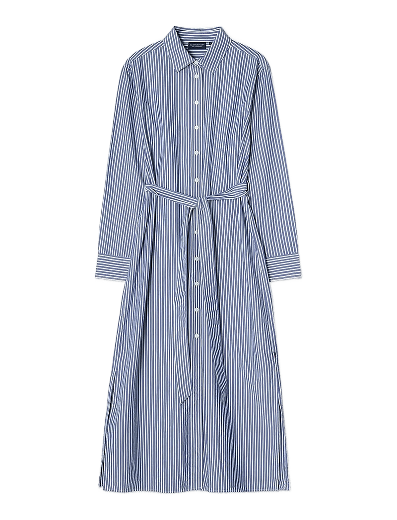 Lexington Clothing - Casual Long Poplin Shirtdress - skjortklänningar - blue/white stripe - 0