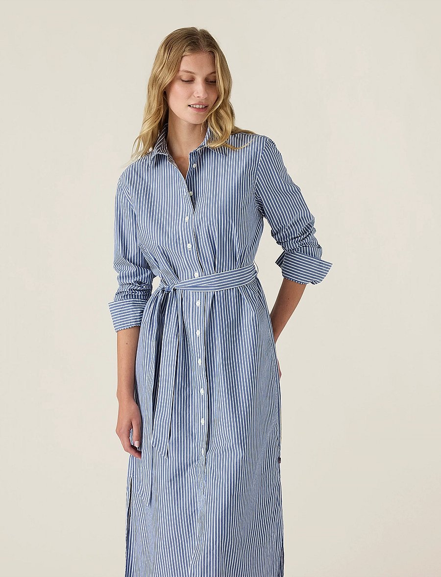 Lexington Clothing - Casual Long Poplin Shirtdress - skjortekjoler - blue/white stripe - 5