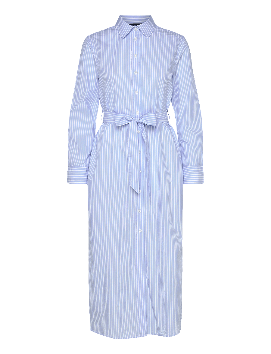 Lexington Clothing - Casual Long Poplin Shirtdress - skjortekjoler - lt blue/white stripe - 1