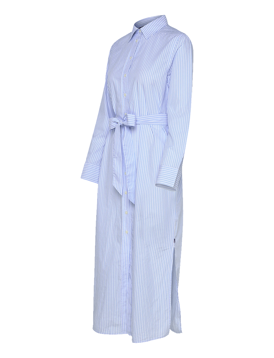 Lexington Clothing - Casual Long Poplin Shirtdress - skjortekjoler - lt blue/white stripe - 3