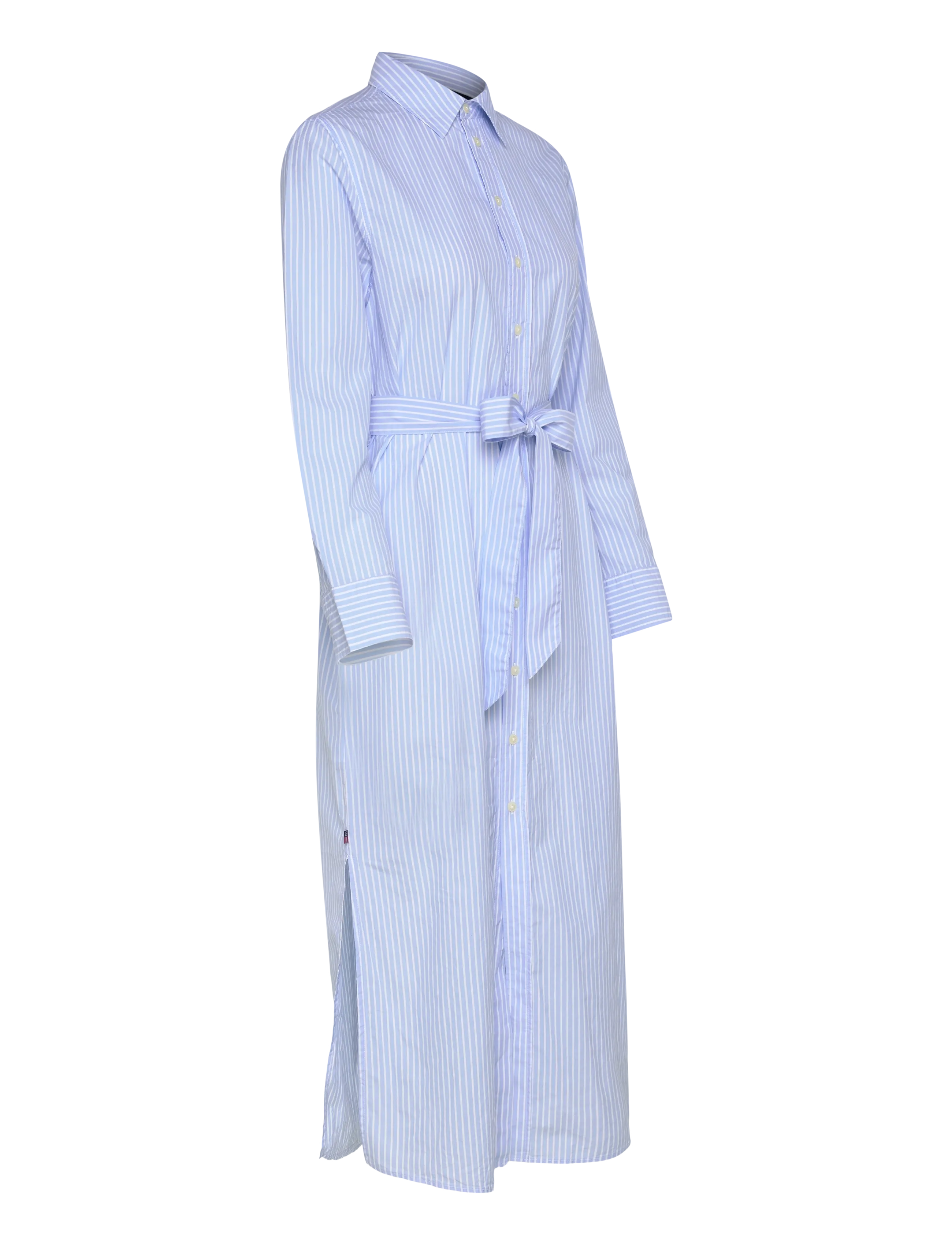 Lexington Clothing - Casual Long Poplin Shirtdress - skjortekjoler - lt blue/white stripe - 4