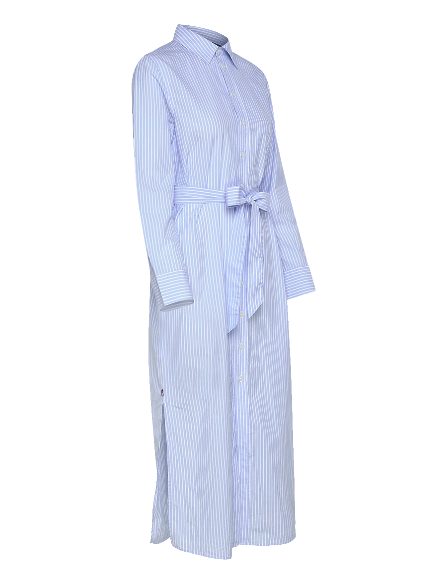 Lexington Clothing - Casual Long Poplin Shirtdress - skjortekjoler - lt blue/white stripe - 4