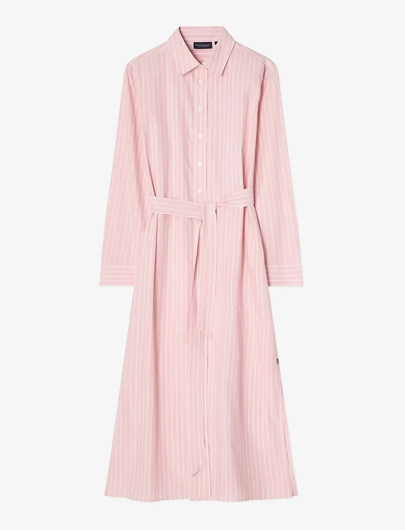 Lexington Clothing - Casual Long Poplin Shirtdress - skjortklänningar - pink/white stripe - 0