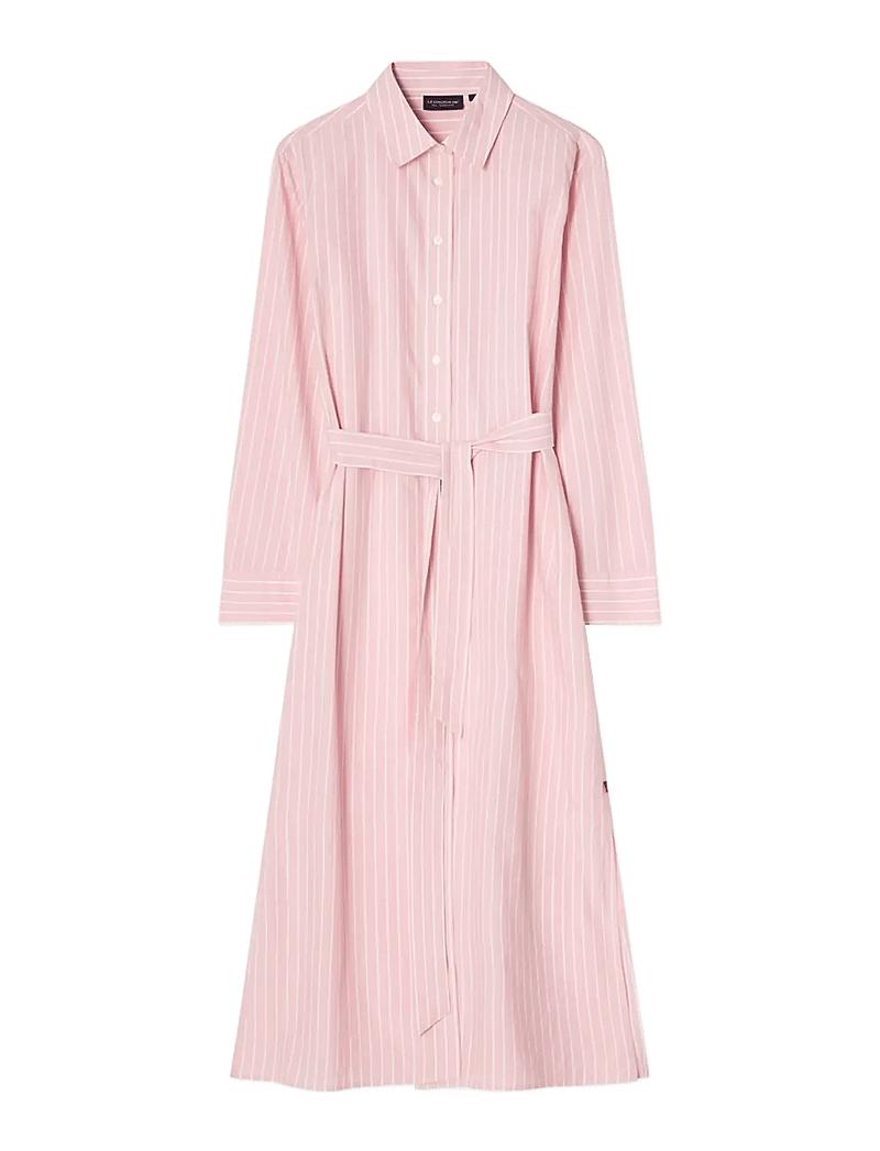 Lexington Clothing - Casual Long Poplin Shirtdress - skjortklänningar - pink/white stripe - 1