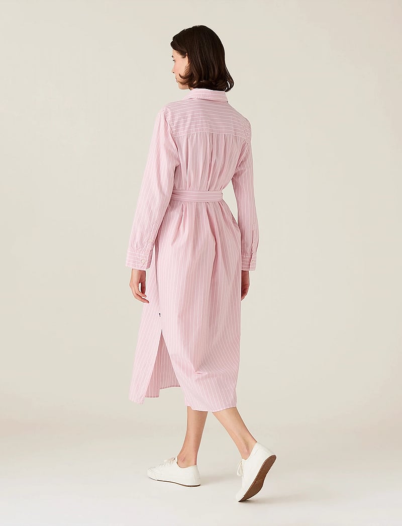 Lexington Clothing - Casual Long Poplin Shirtdress - skjortklänningar - pink/white stripe - 2