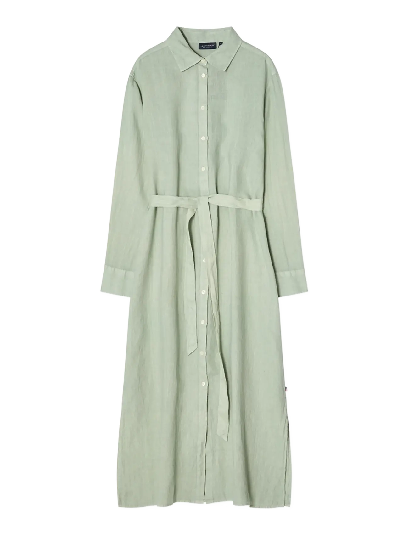 LEXINGTON CLOTHING Long Linen Shirt Kleid Grün - L - Damen