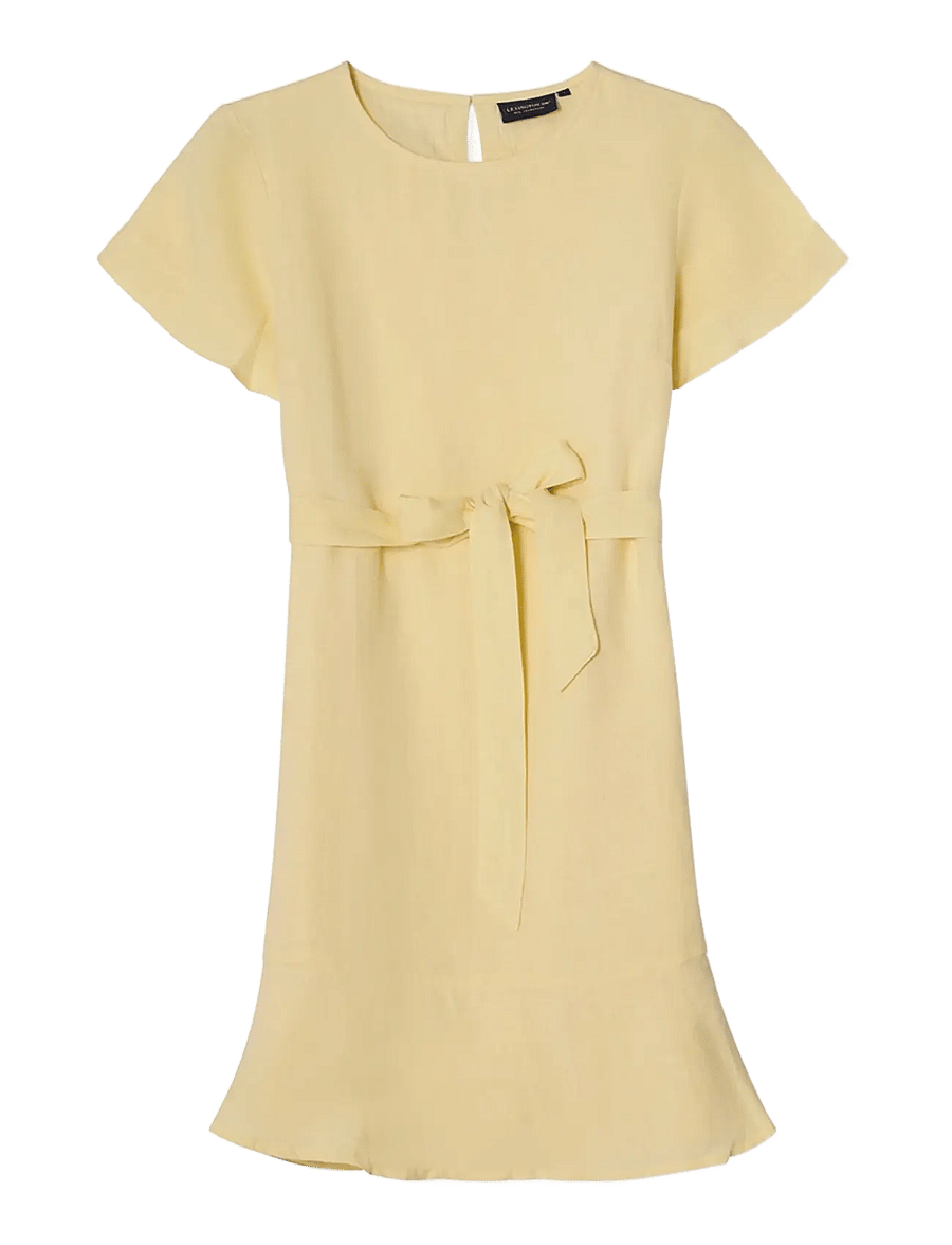 Lexington Clothing - Belted Linen Dress - short dresses - yellow - 1