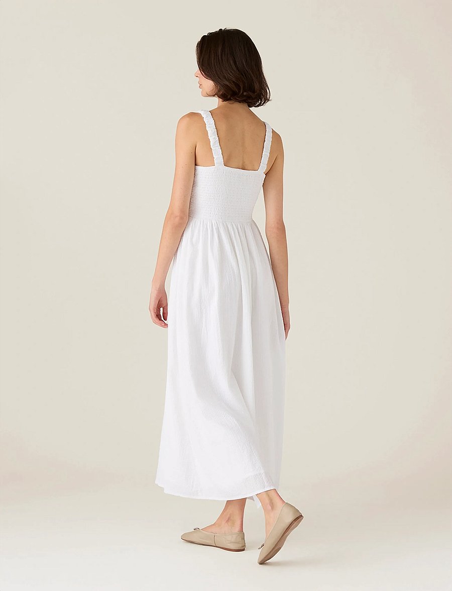 Lexington Clothing - Seersucker Summer Dress - maksikleidid - white - 2