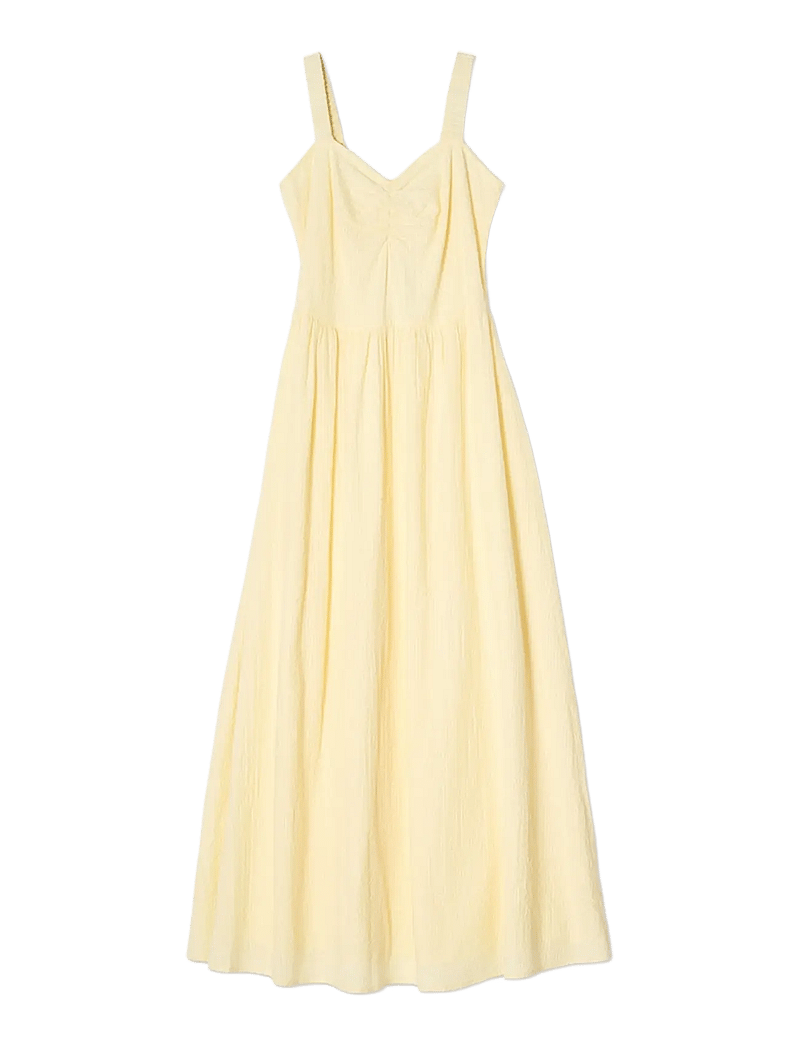 Lexington Clothing - Seersucker Summer Dress - maxikleider - yellow - 1