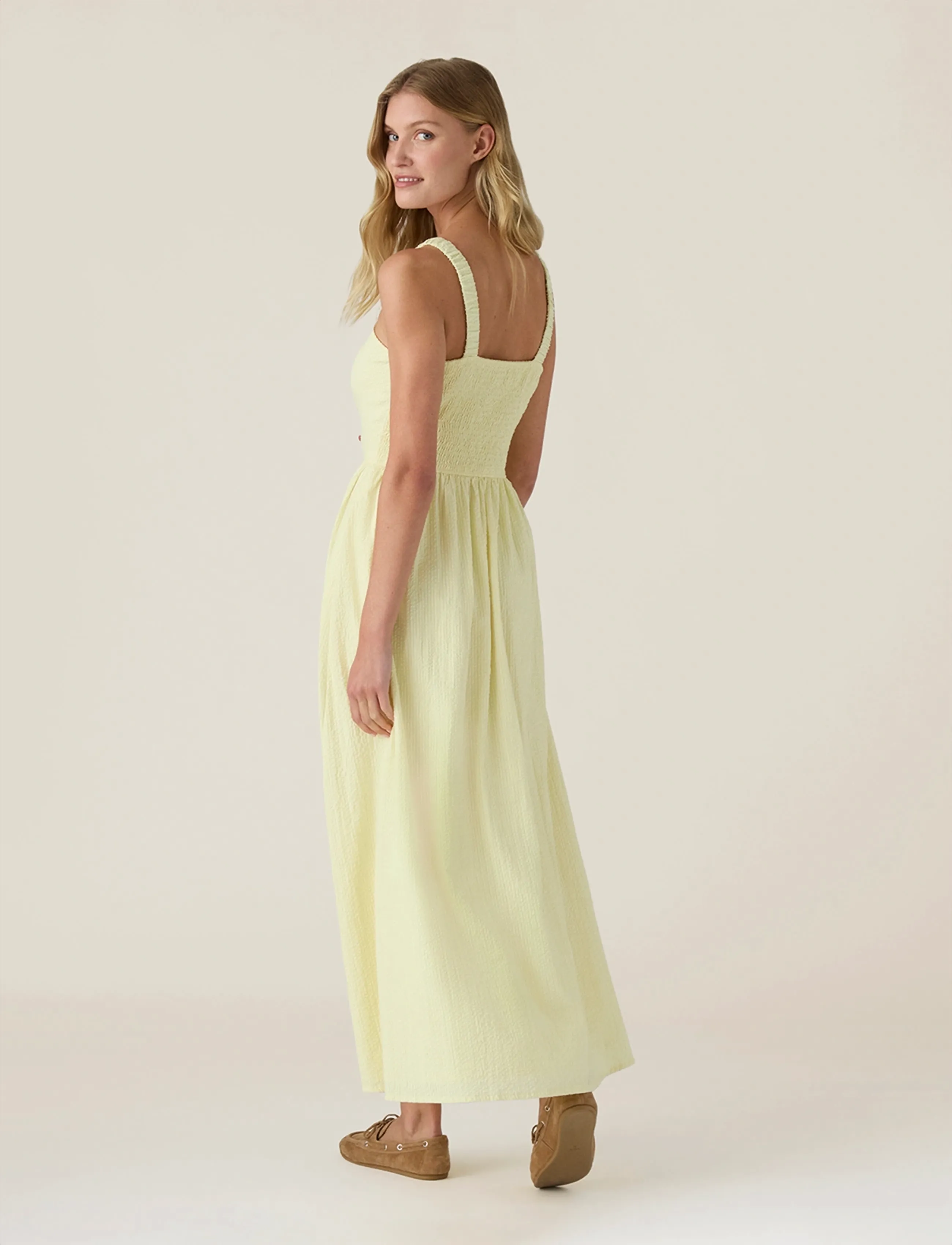 Lexington Clothing - Seersucker Summer Dress - maxi kjólar - yellow - 2
