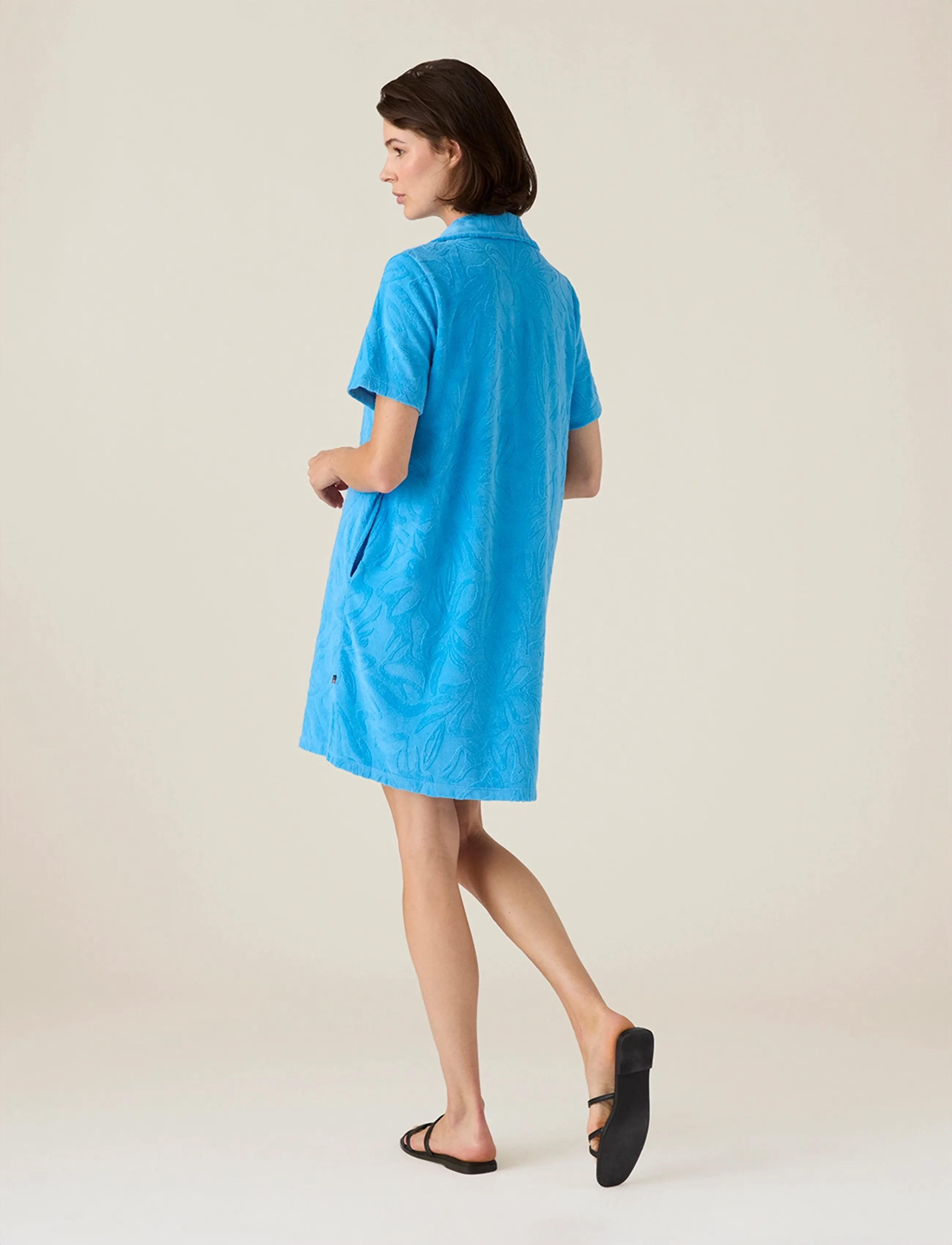 Lexington Clothing - Organic Cotton Terry Polo Dress - skjortekjoler - blue - 2