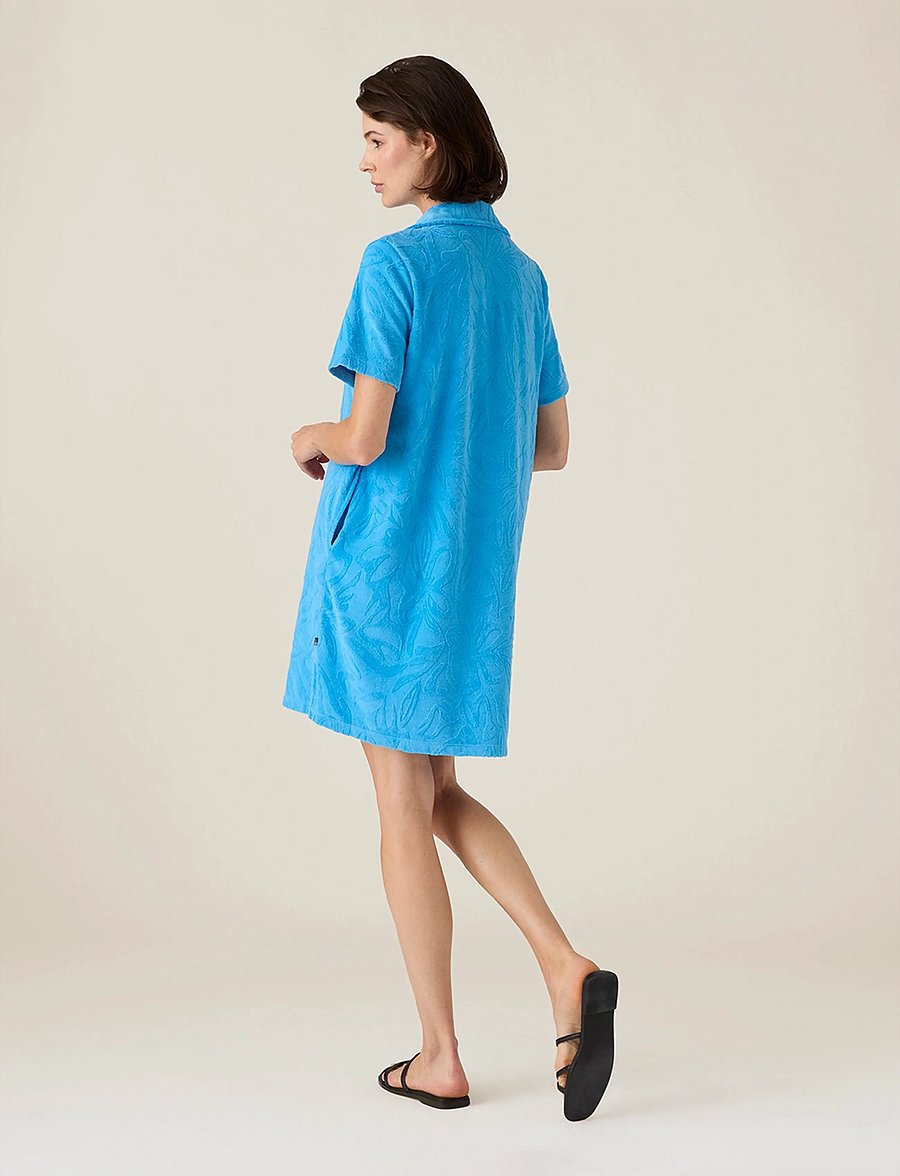Lexington Clothing - Organic Cotton Terry Polo Dress - skjortekjoler - blue - 2