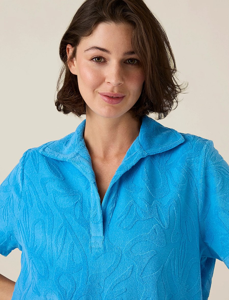 Lexington Clothing - Organic Cotton Terry Polo Dress - skjortekjoler - blue - 3