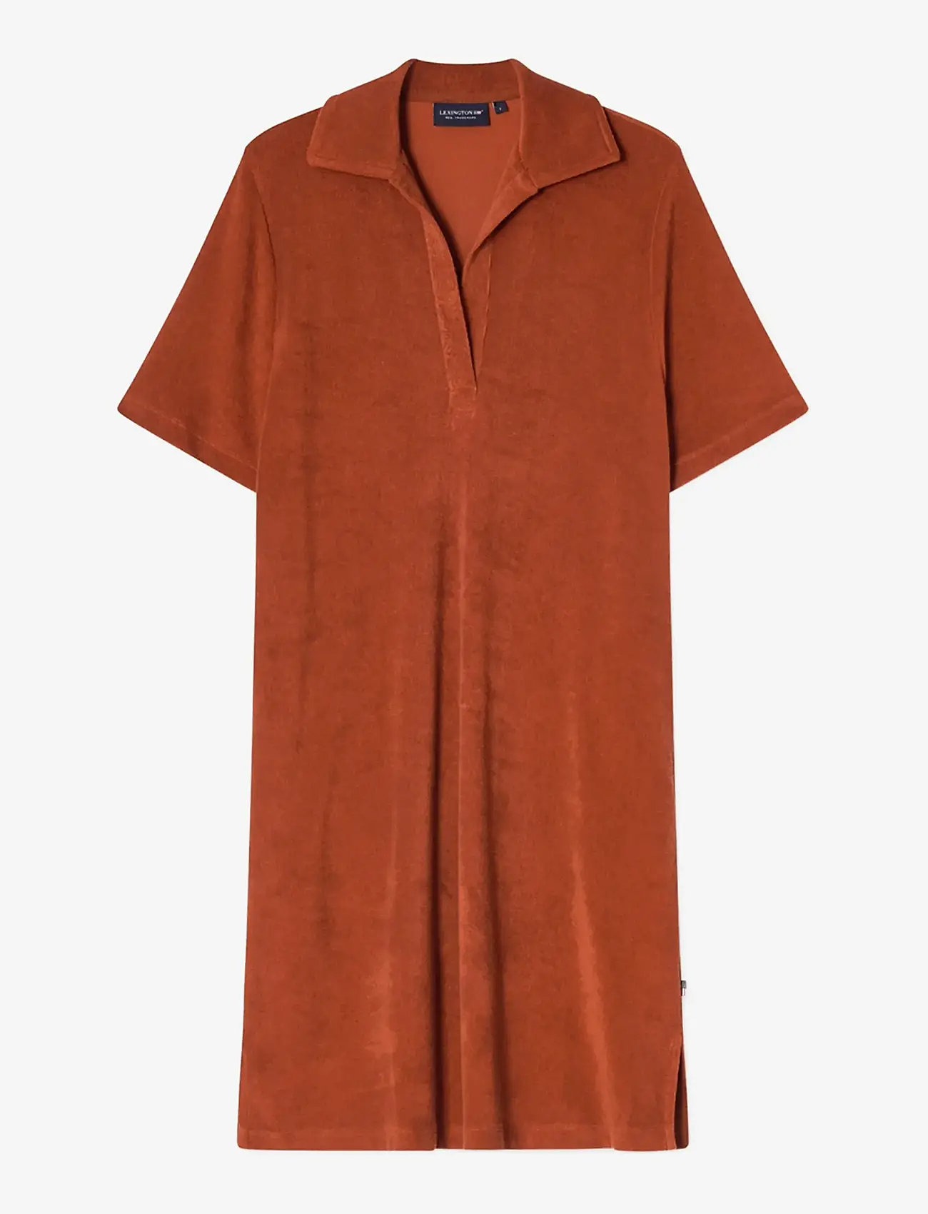 Lexington Clothing - Organic Cotton Terry Polo Dress - shirt dresses - rust - 1