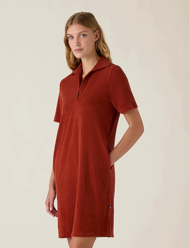 Lexington Clothing - Organic Cotton Terry Polo Dress - shirt dresses - rust - 3