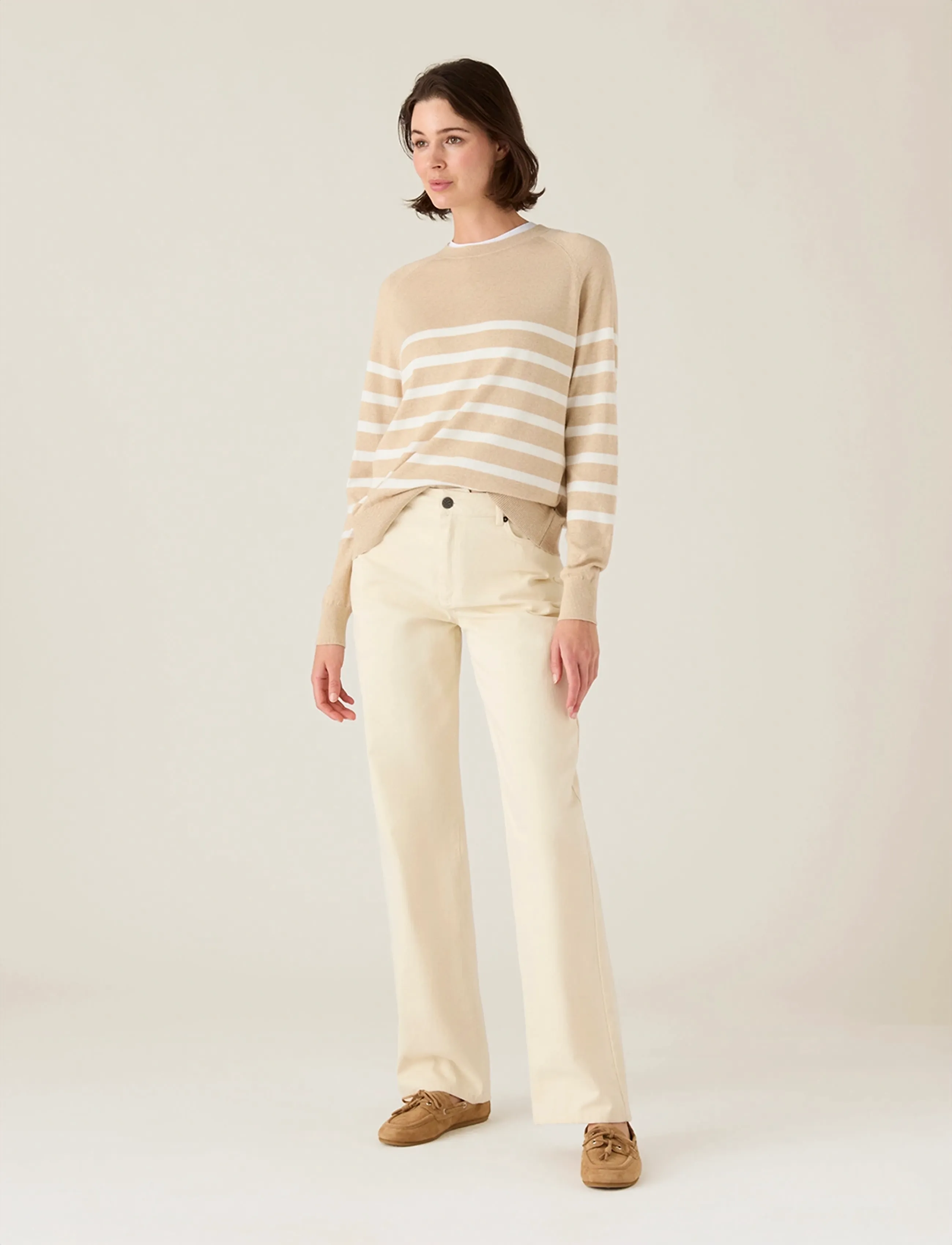 Lexington Clothing Cashmere Blend Raglan Sweater, XS, Knitwear, Beige - Jumpers, Frauen