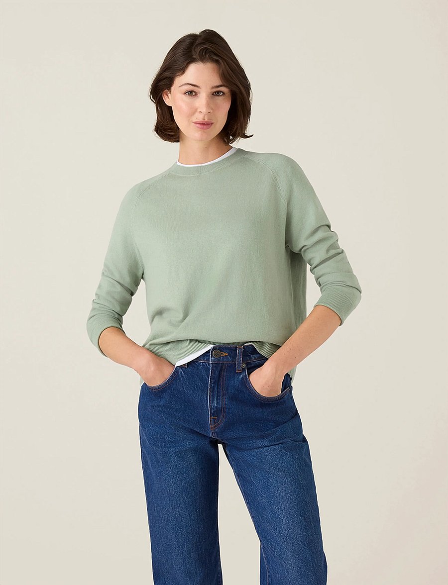 Lexington Clothing - Cashmere Blend Raglan Sweater - cashmere - green - 3