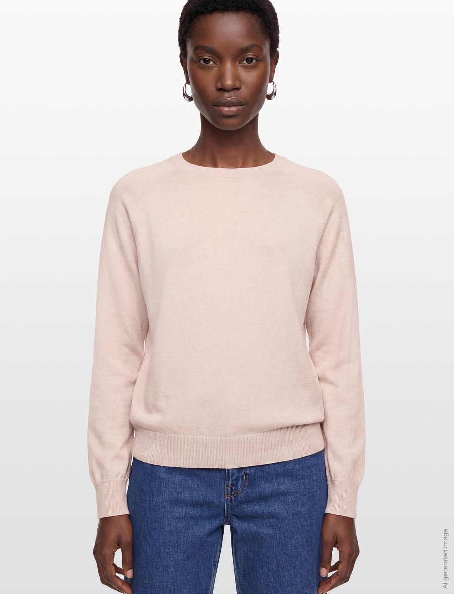 Lexington Clothing - Cashmere Blend Raglan Sweater - sweatshirts - light pink - 3