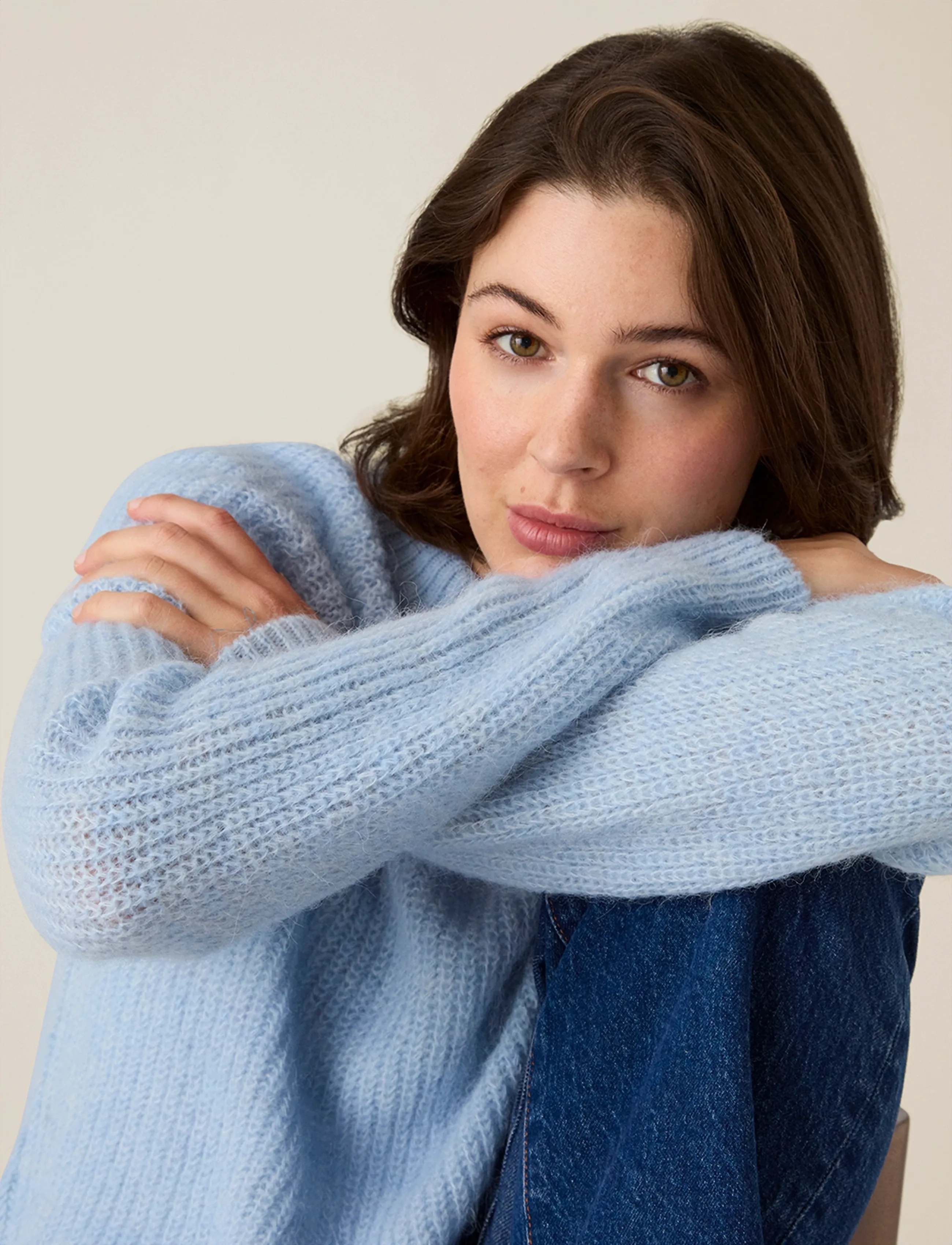 Lexington Clothing - Alpaca Blend Raglan Sweater - pulls - light blue - 3