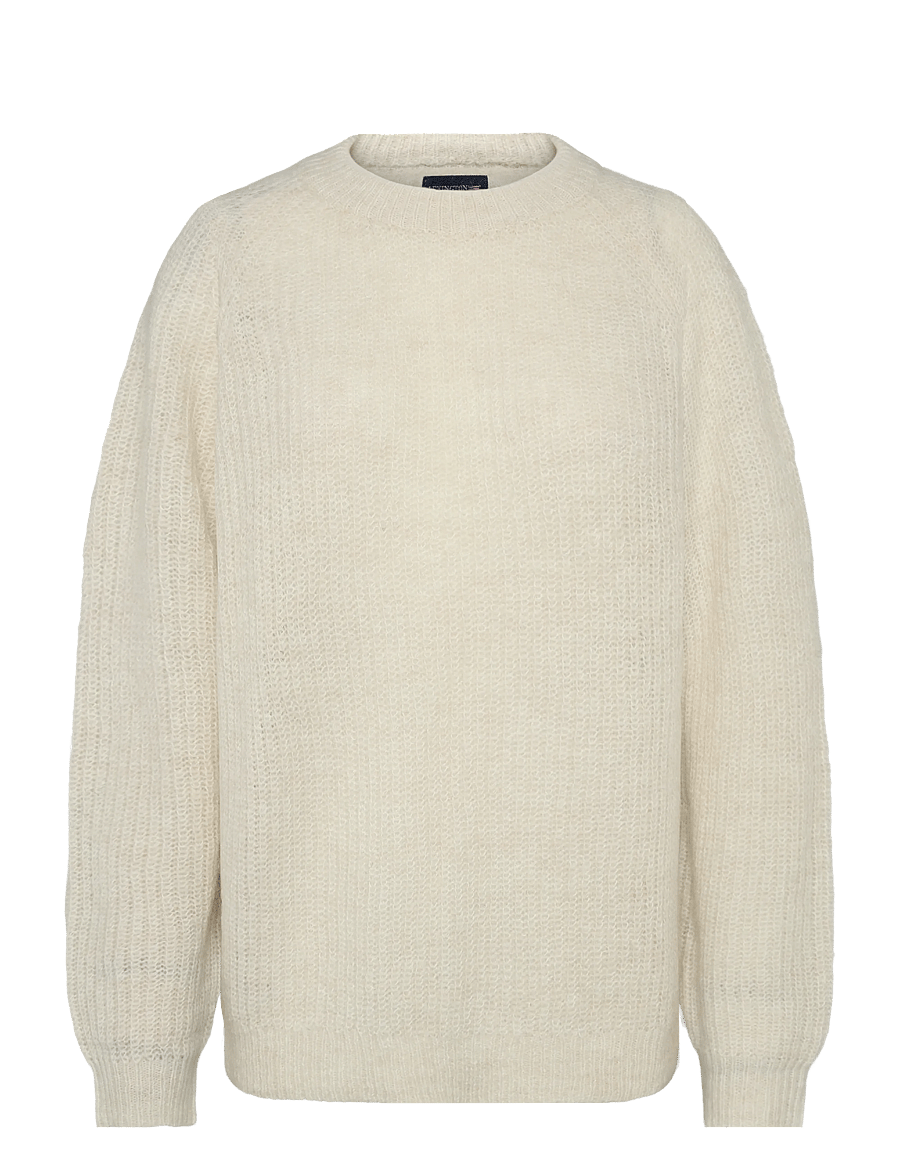 Lexington Clothing - Alpaca Blend Raglan Sweater - stickade tröjor - offwhite melange - 1