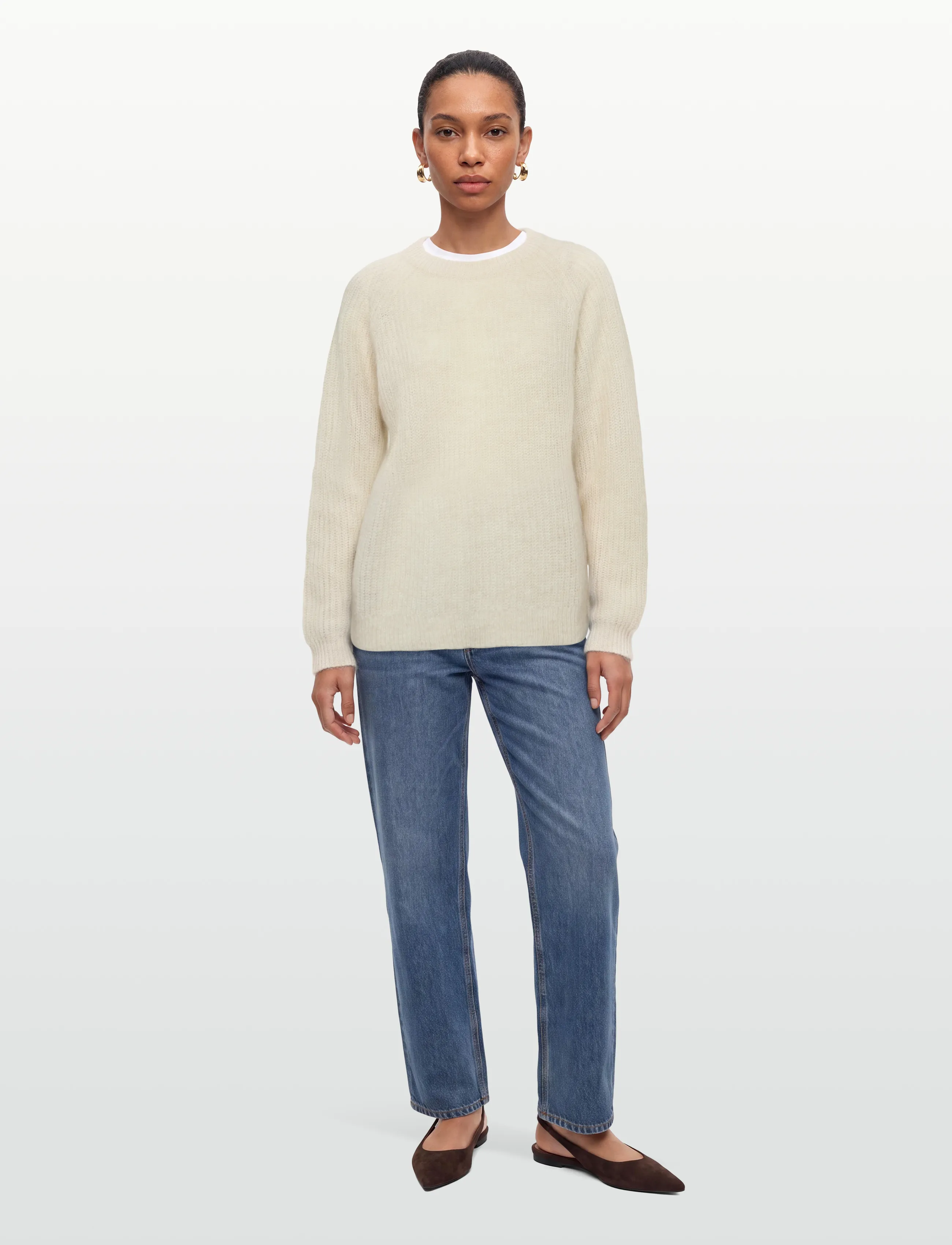 Lexington Clothing - Alpaca Blend Raglan Sweater - pullover - offwhite melange - 0