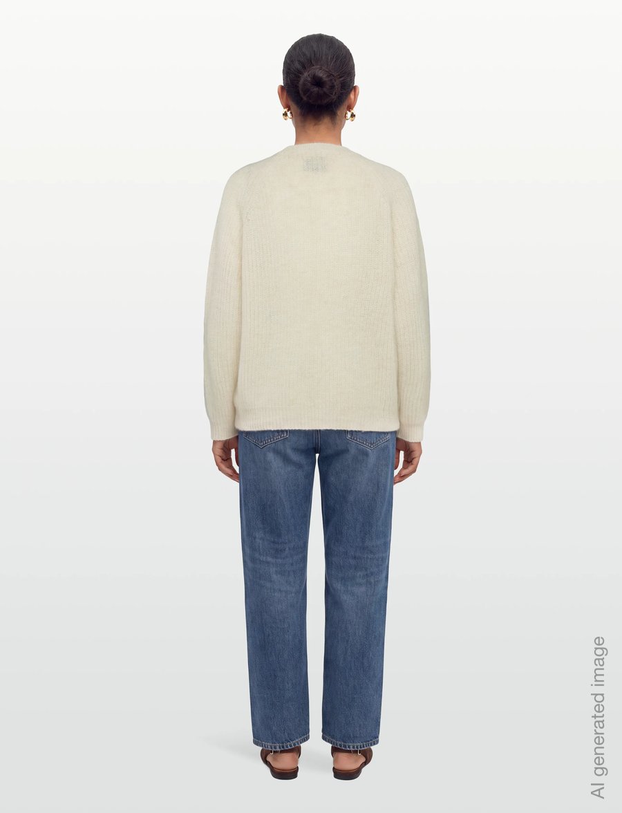 Lexington Clothing - Alpaca Blend Raglan Sweater - stickade tröjor - offwhite melange - 4