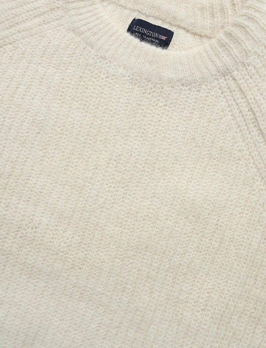 Lexington Clothing - Alpaca Blend Raglan Sweater - stickade tröjor - offwhite melange - 5