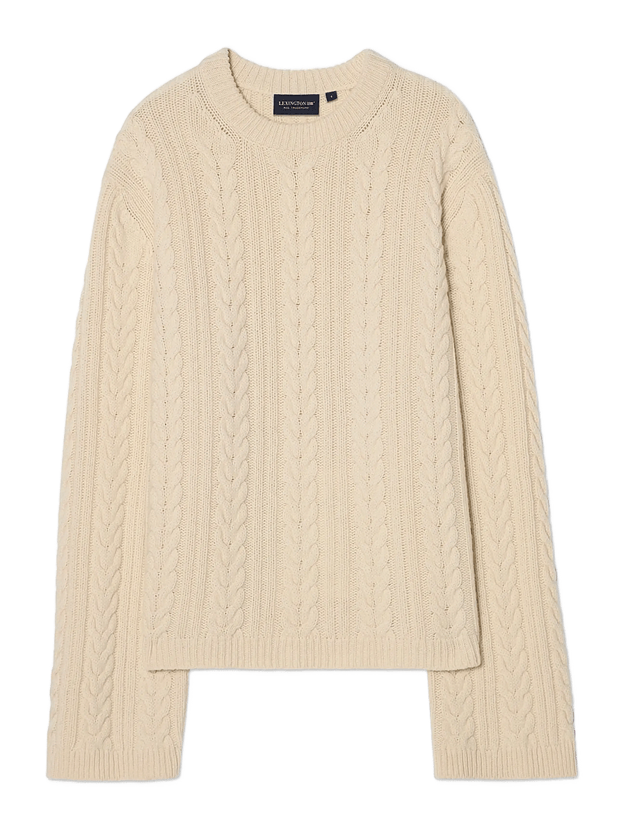 Lexington Clothing - Cashmere Cable Knitted Sweater - offwhite - 1