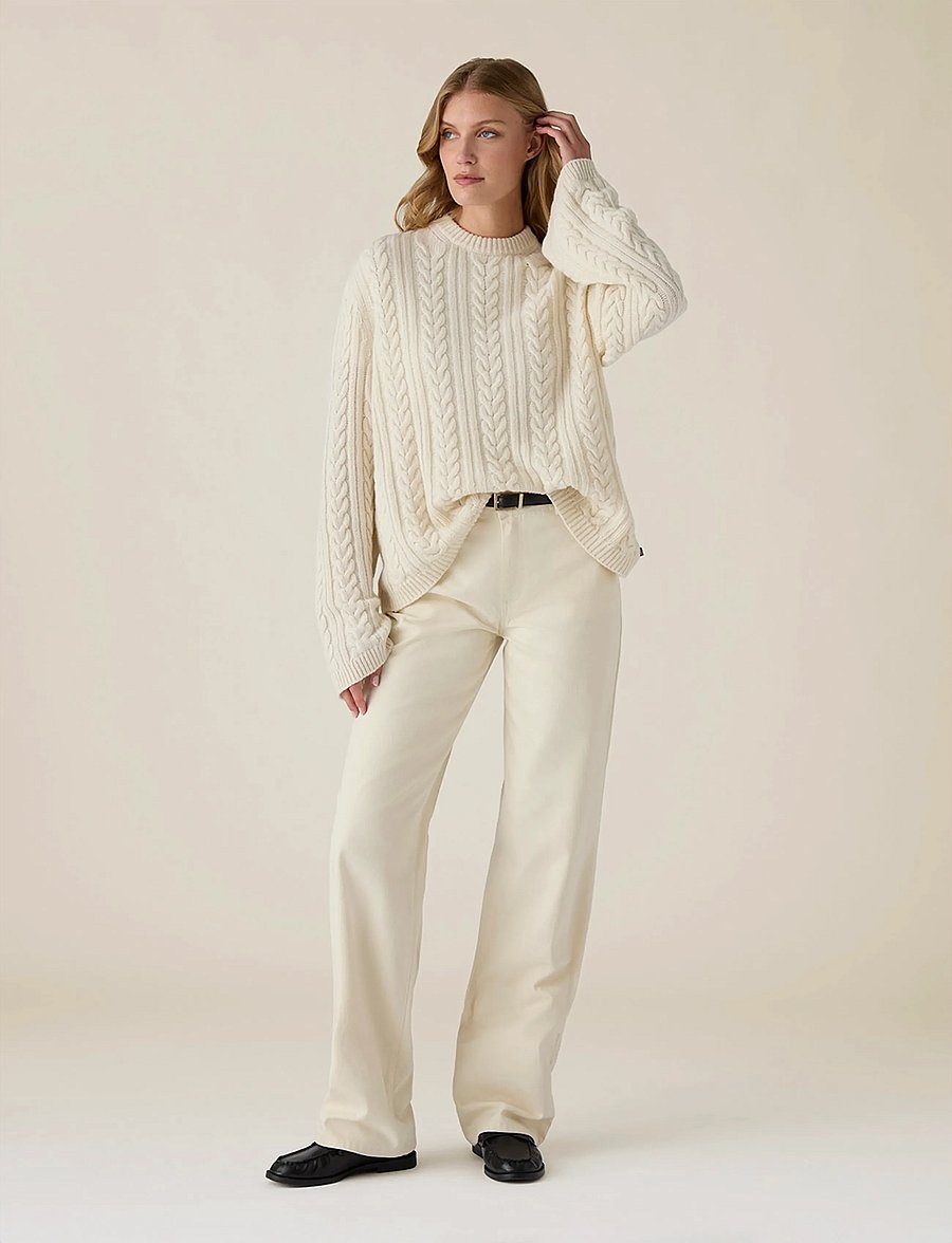 Lexington Clothing - Cashmere Cable Knitted Sweater - offwhite - 0