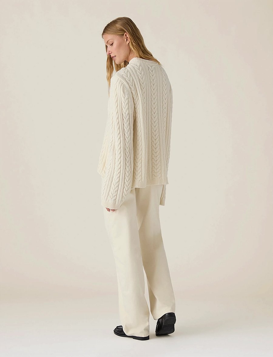 Lexington Clothing - Cashmere Cable Knitted Sweater - offwhite - 2
