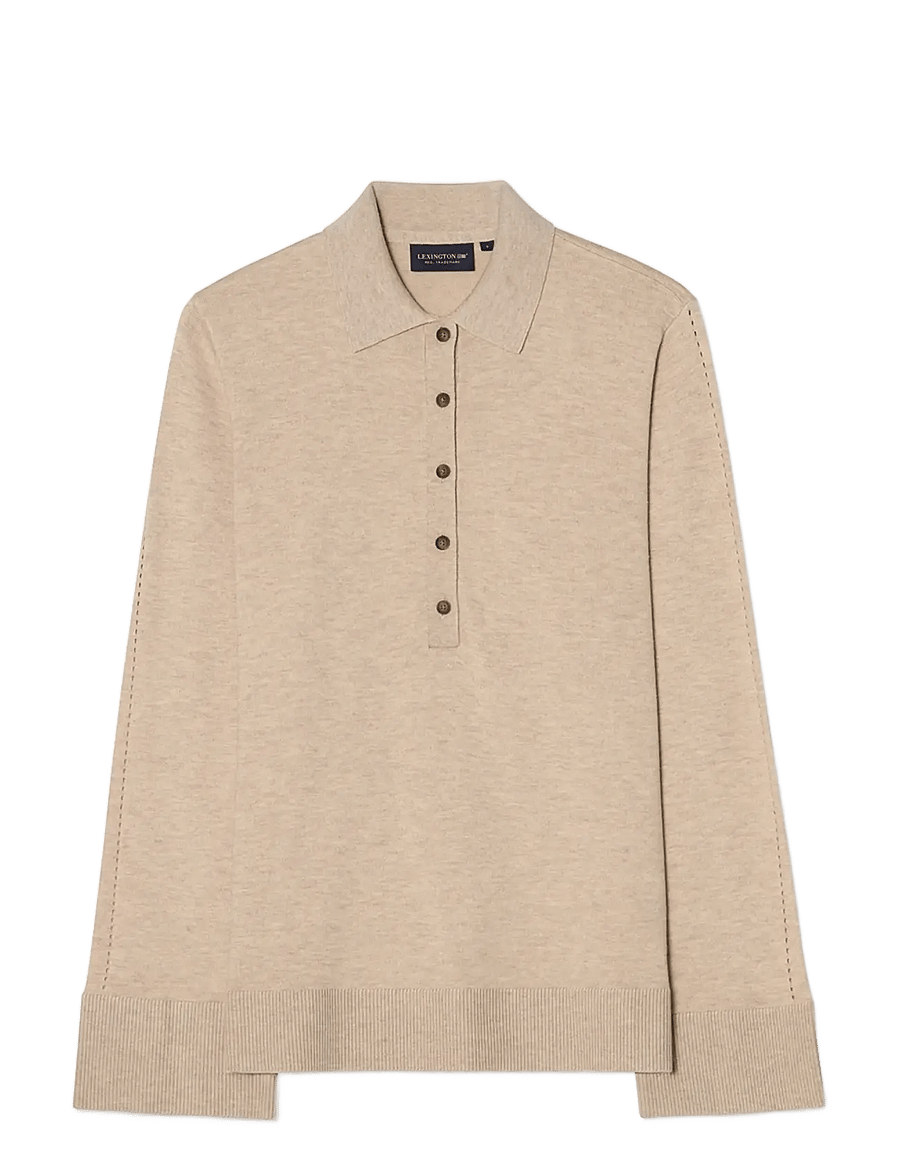 Lexington Clothing - Polo Knitted Sweater - striktrøjer - beige melange - 1