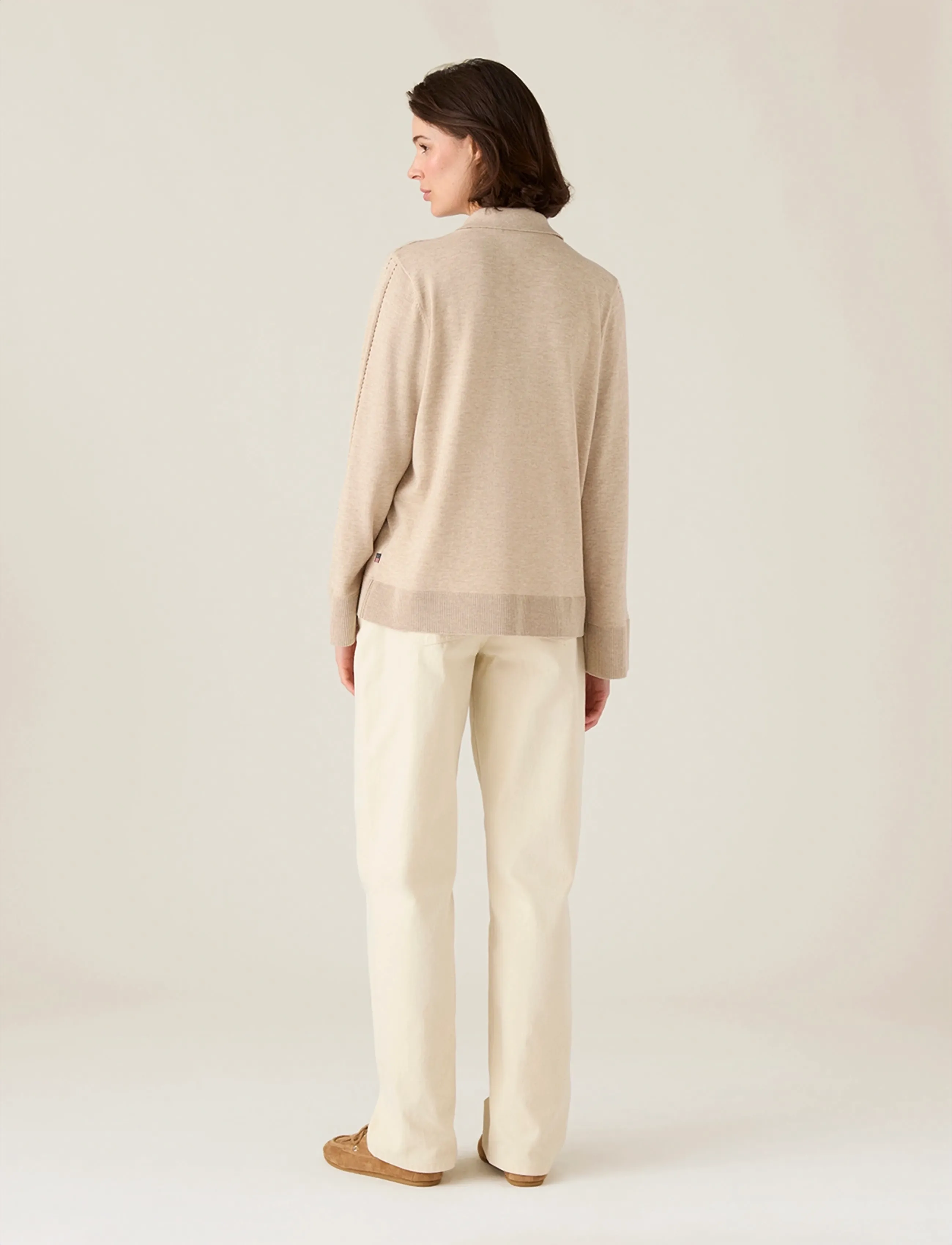 Lexington Clothing - Polo Knitted Sweater - striktrøjer - beige melange - 3