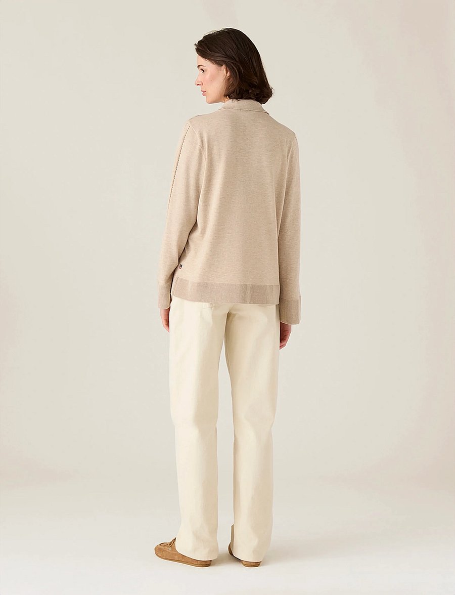 Lexington Clothing - Polo Knitted Sweater - striktrøjer - beige melange - 3