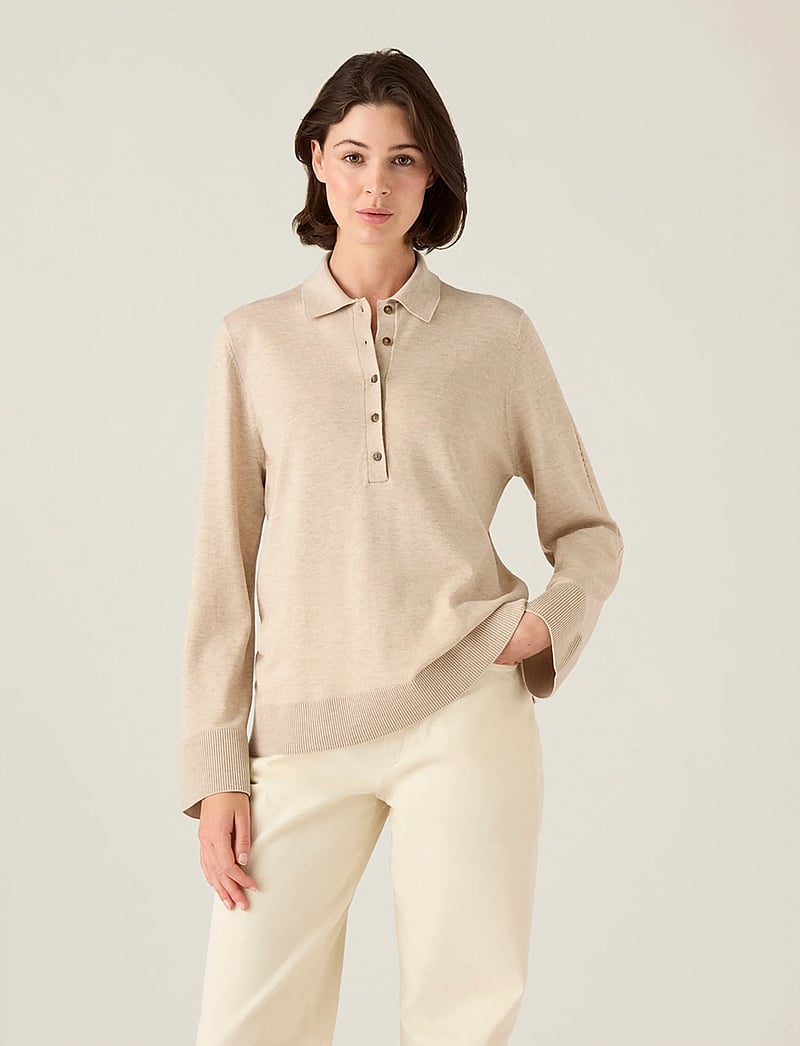 Lexington Clothing - Polo Knitted Sweater - pullover - beige melange - 4