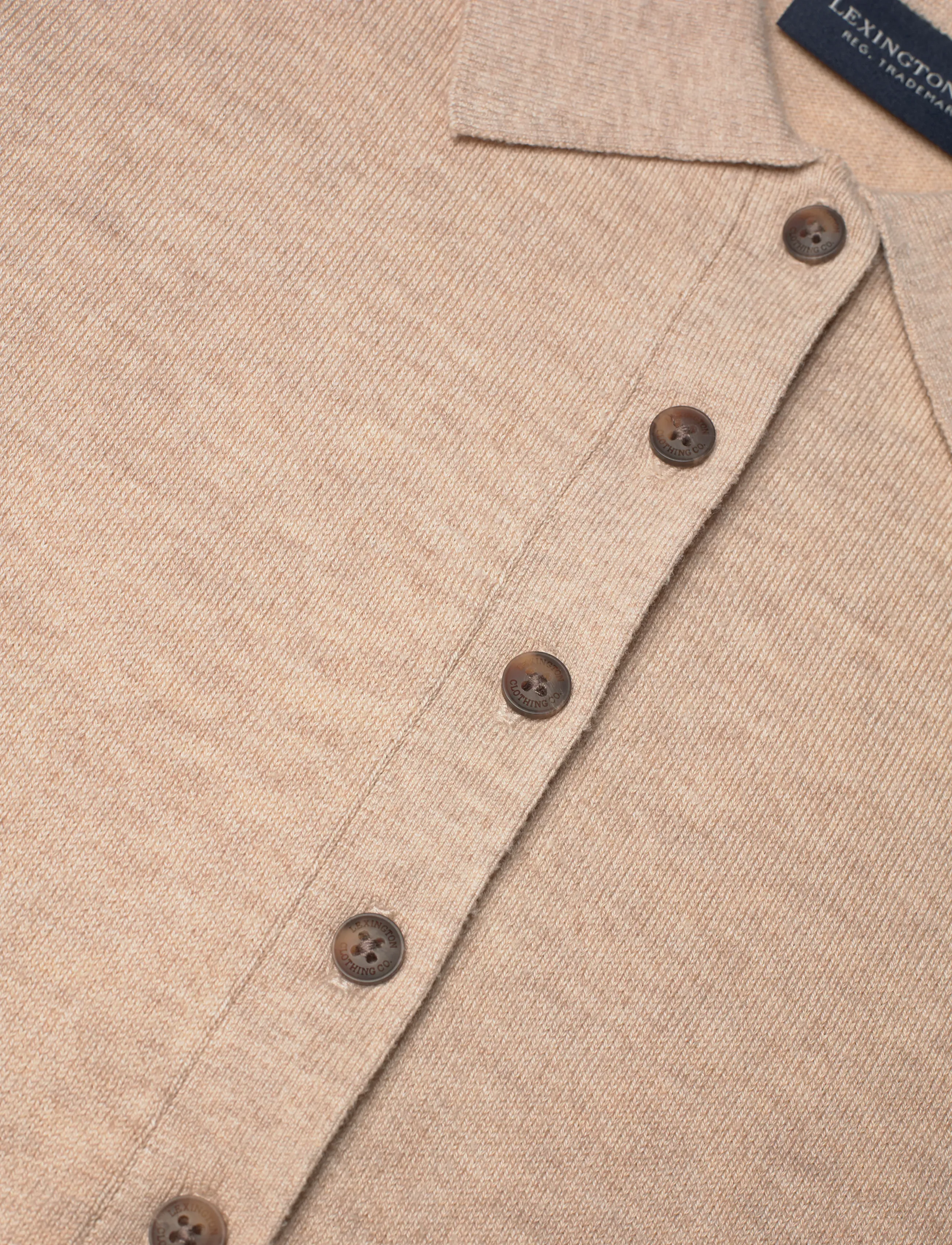 Lexington Clothing - Polo Knitted Sweater - striktrøjer - beige melange - 5