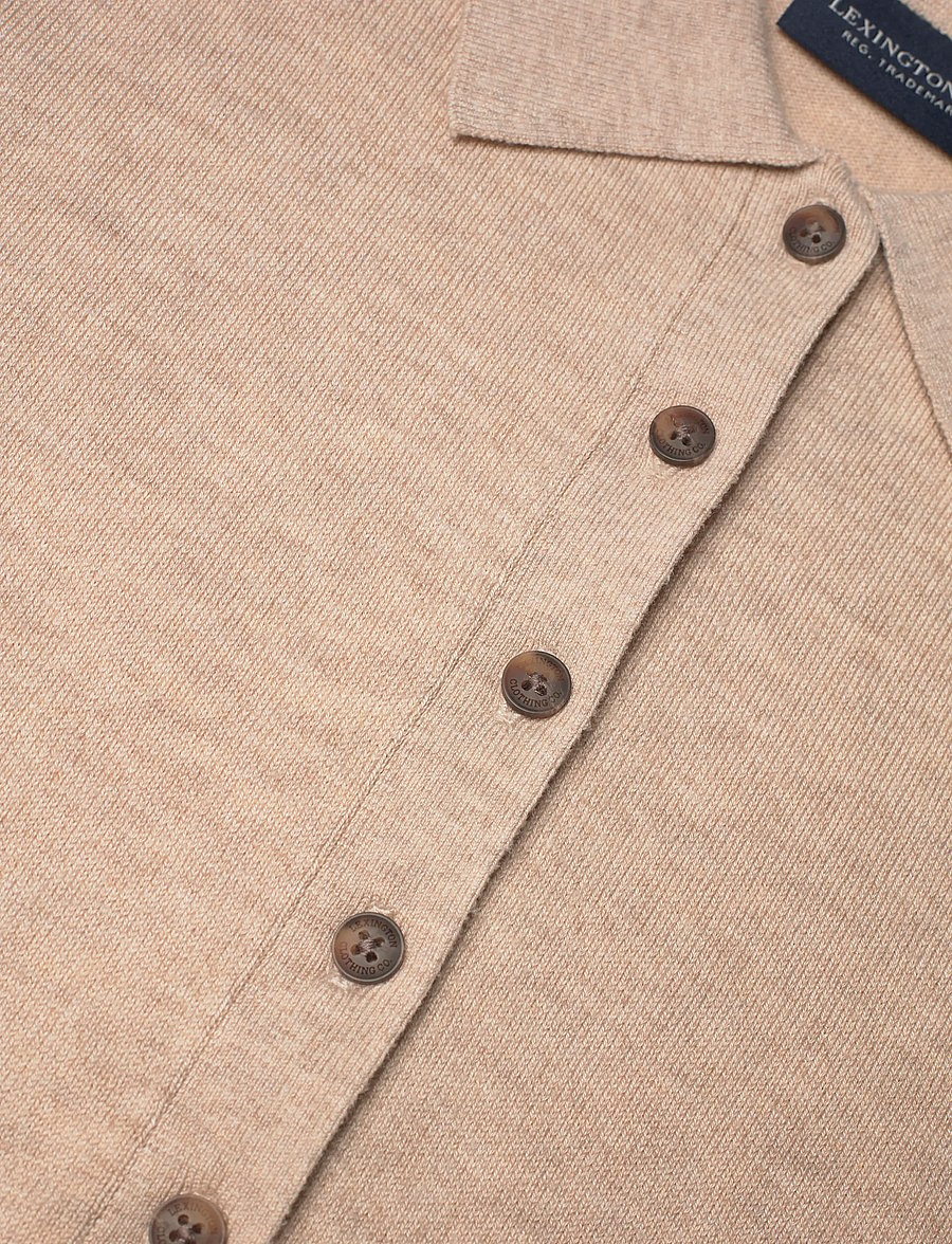 Lexington Clothing - Polo Knitted Sweater - striktrøjer - beige melange - 5
