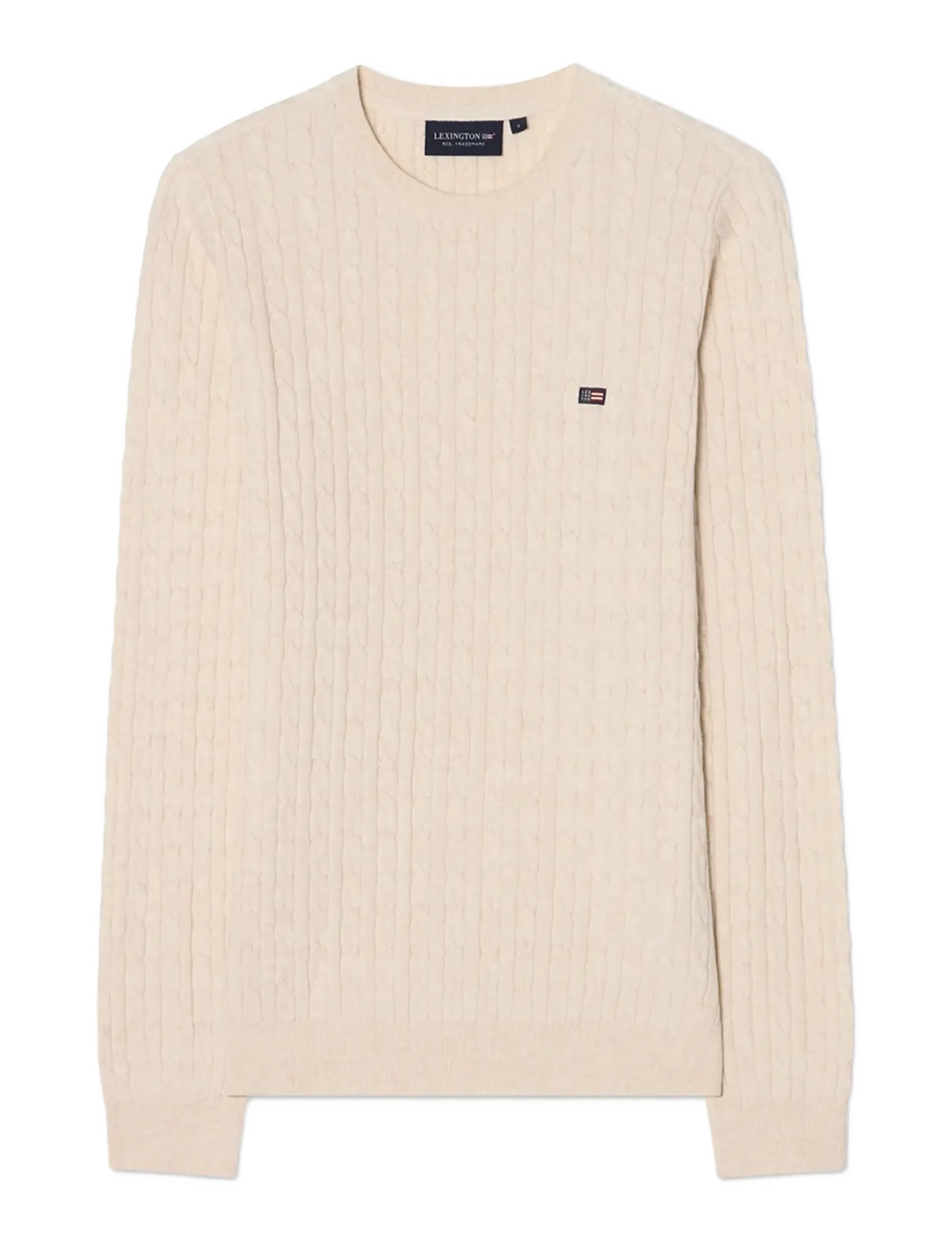LEXINGTON CLOTHING Organic Baumwolle Cable Strick Pullover Cream - S - Damen