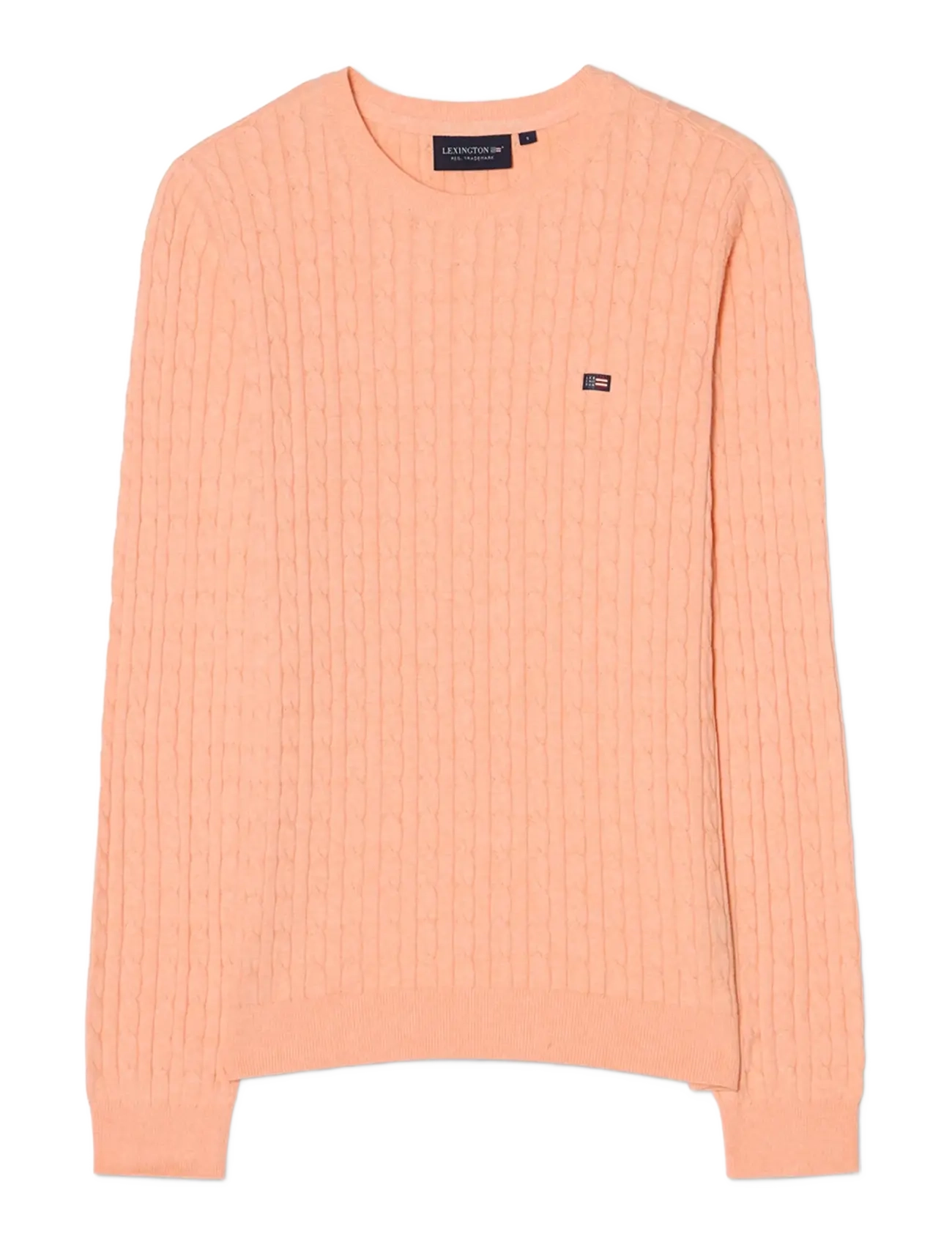 Lexington Clothing Organic Cotton Cable Knitted Sweater - Lexington Clothing - PEACH MELANGE / coral