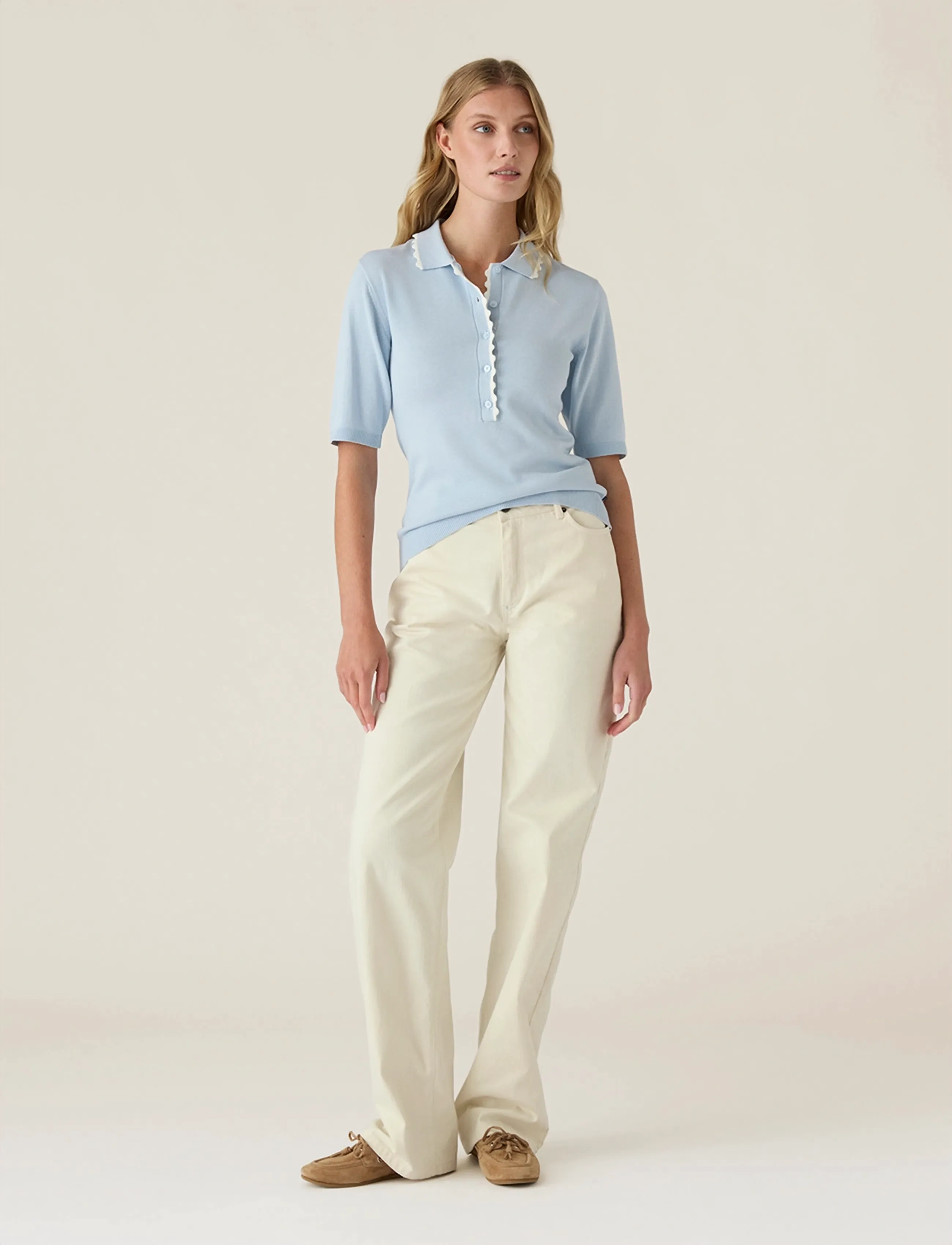 Lexington Clothing Short Sleeve Polo Sweater - T-shirts & Tops - LIGHT BLUE / blue