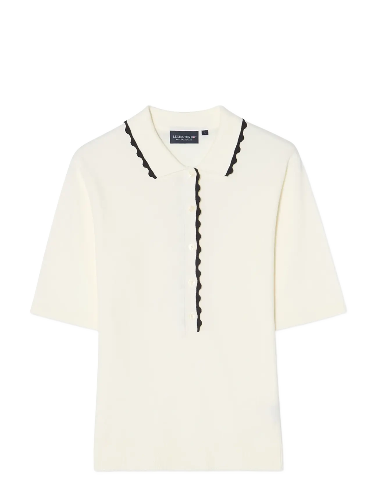 LEXINGTON CLOTHING Kurz Sleeve Polo Pullover Cream - M - Damen