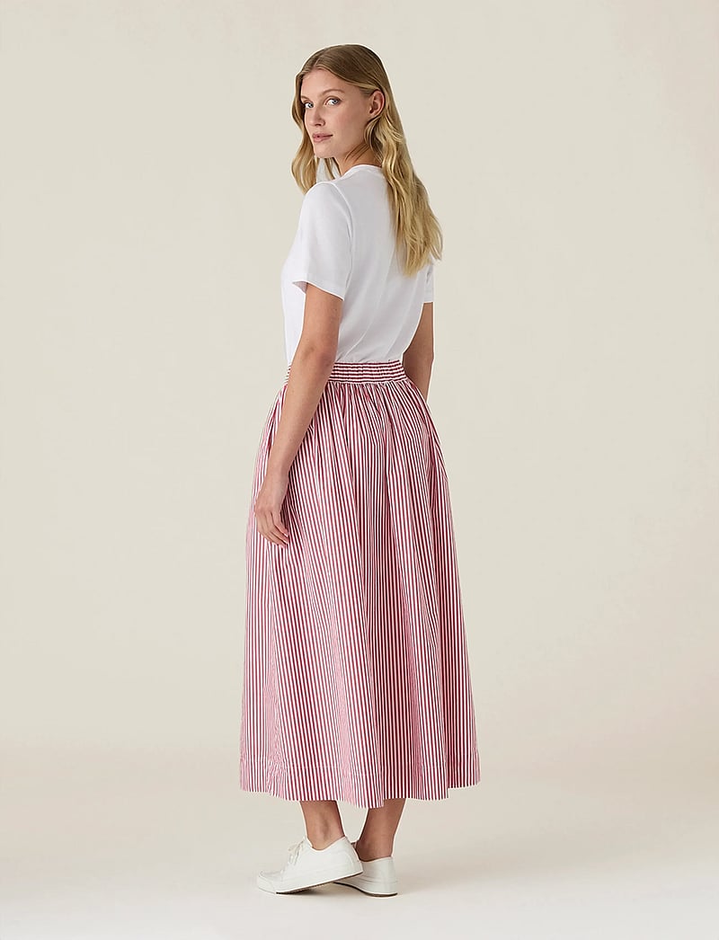 Lexington Clothing - Organic Cotton Poplin Skirt - midi-röcke - red/white stripe - 2
