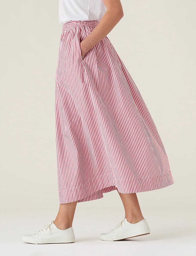 Lexington Clothing - Organic Cotton Poplin Skirt - midi-röcke - red/white stripe - 3